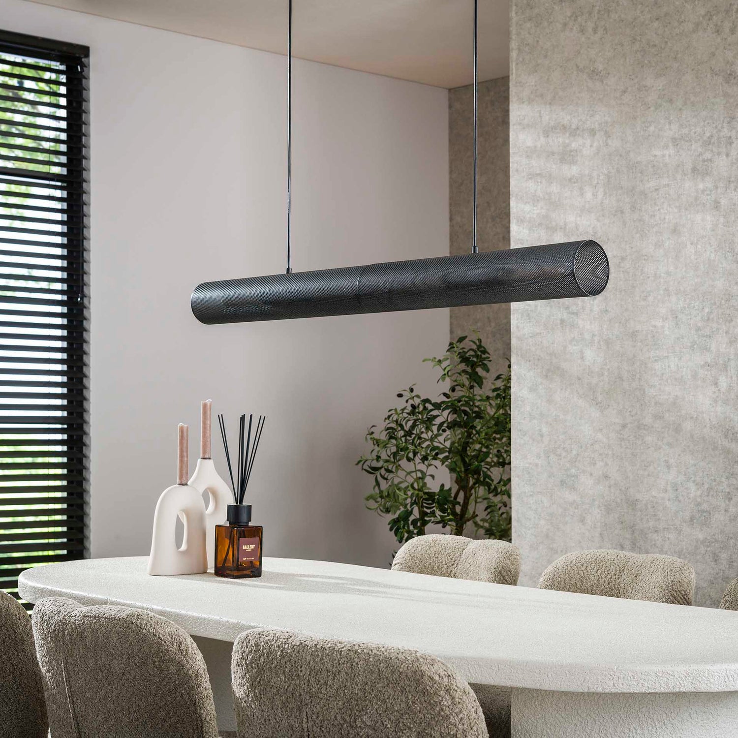 Hanglamp 120 Tube Mesh - 120x10x150 cm - Artic Zwart