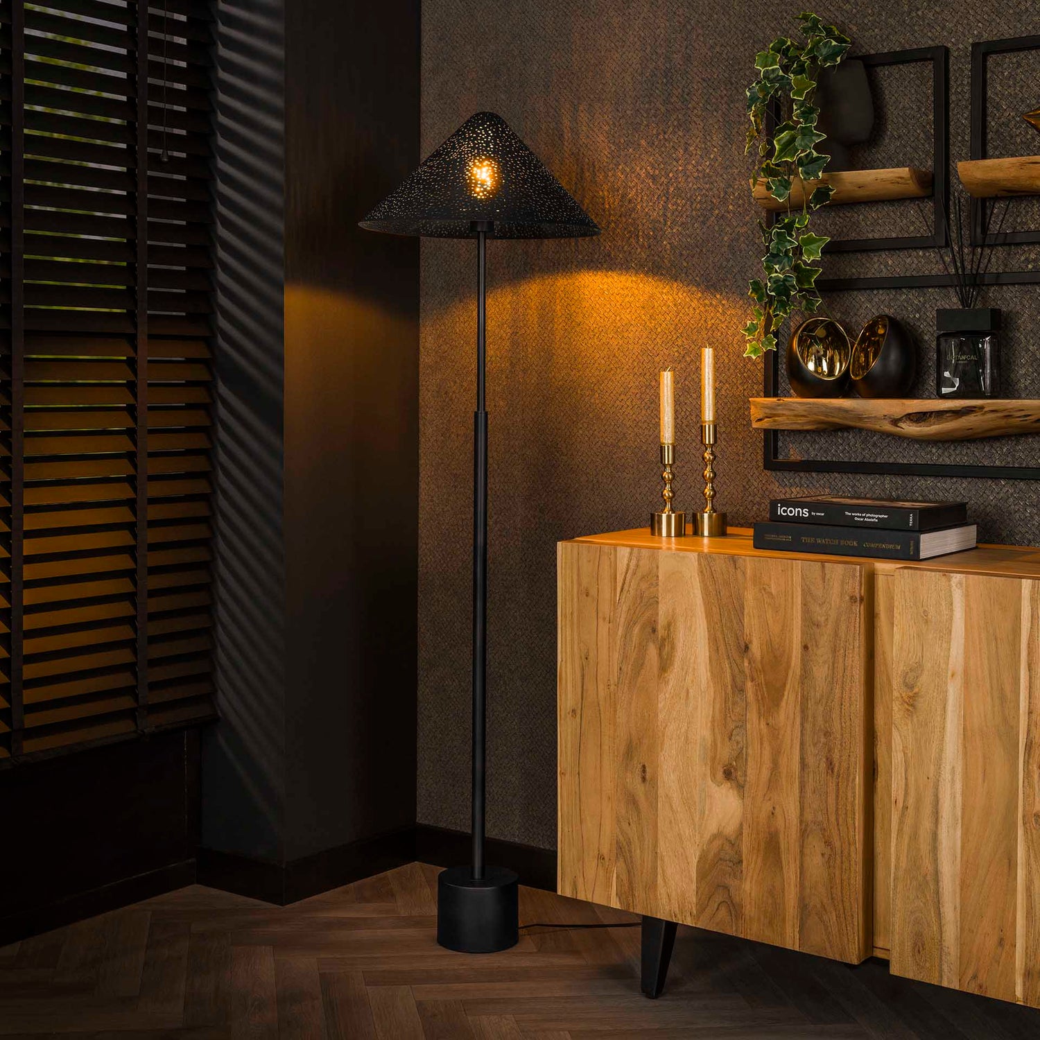 Vloerlamp Kosmos LED-dimmer - 45x45x154 cm - Charcoal