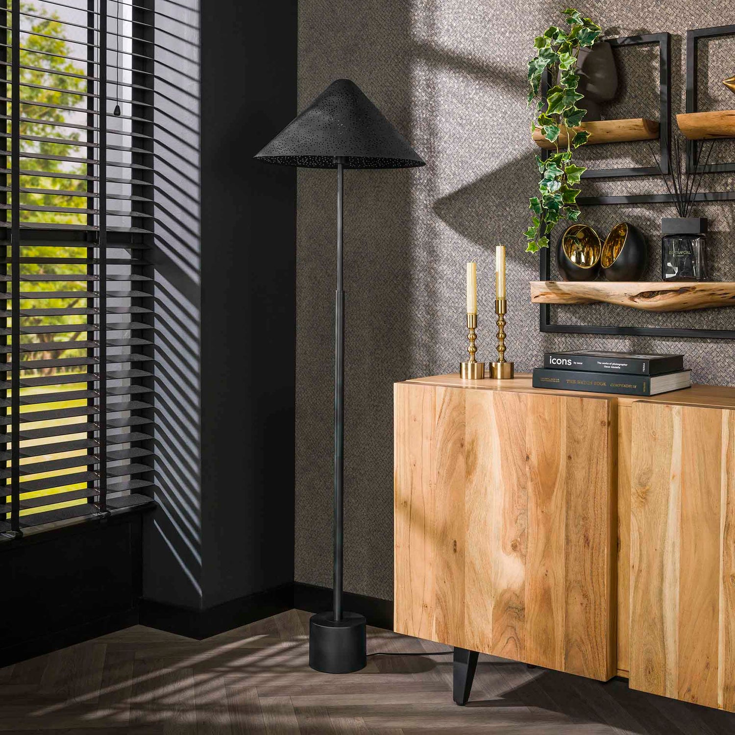 Vloerlamp Kosmos LED-dimmer - 45x45x154 cm - Charcoal