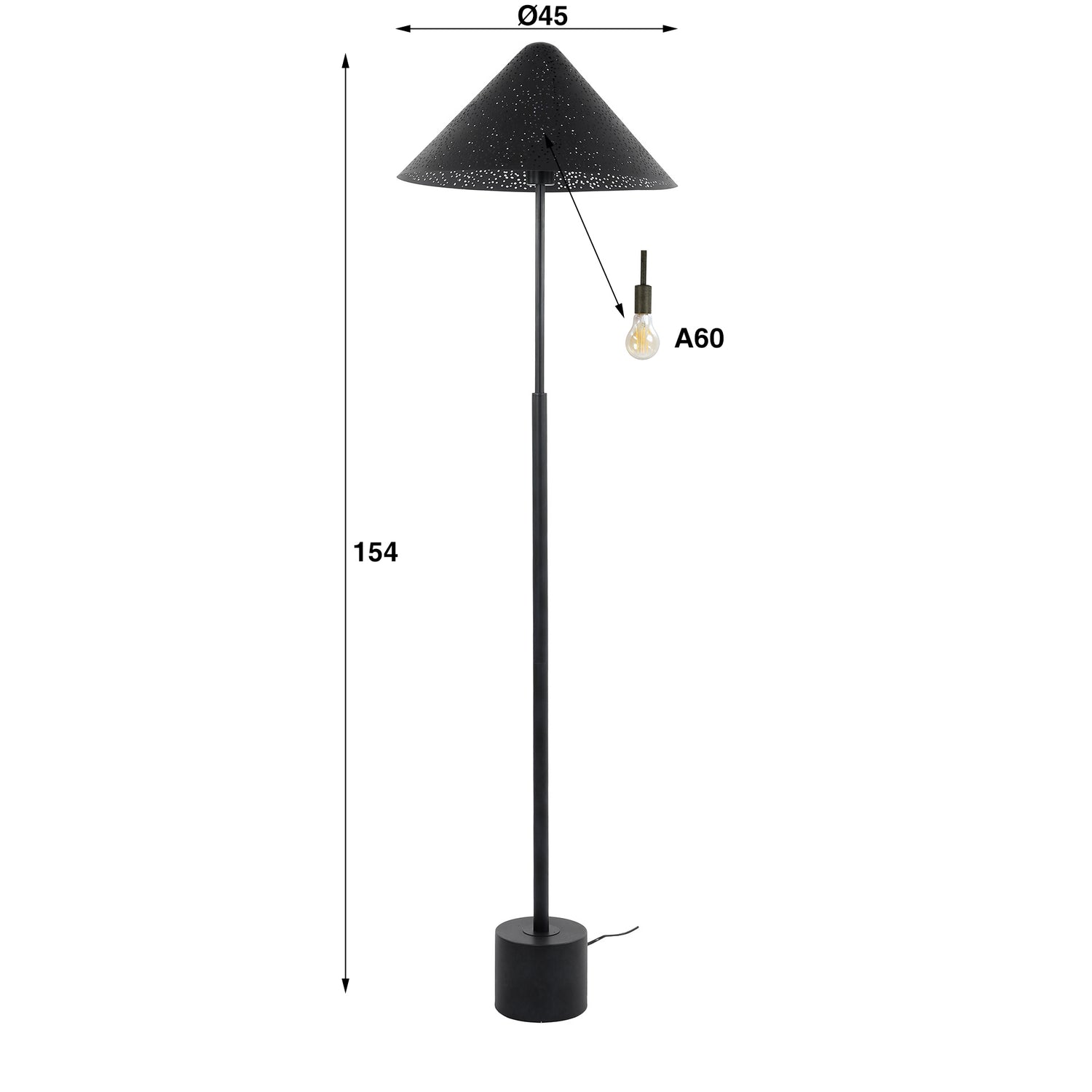 Vloerlamp Kosmos LED-dimmer - 45x45x154 cm - Charcoal