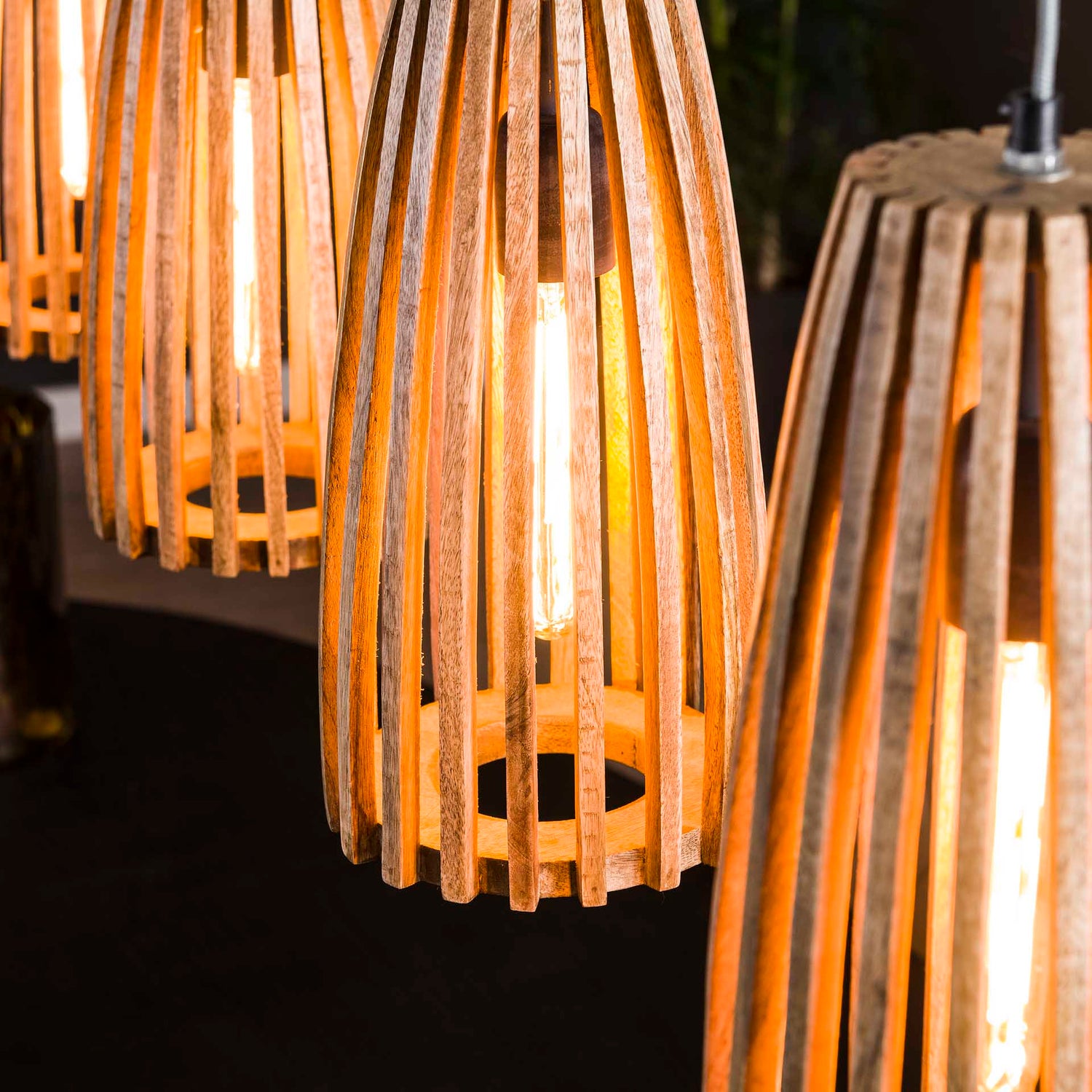 Hanglamp met 4 lamp launch - 135x18x150 cm - Naturel - Mango
