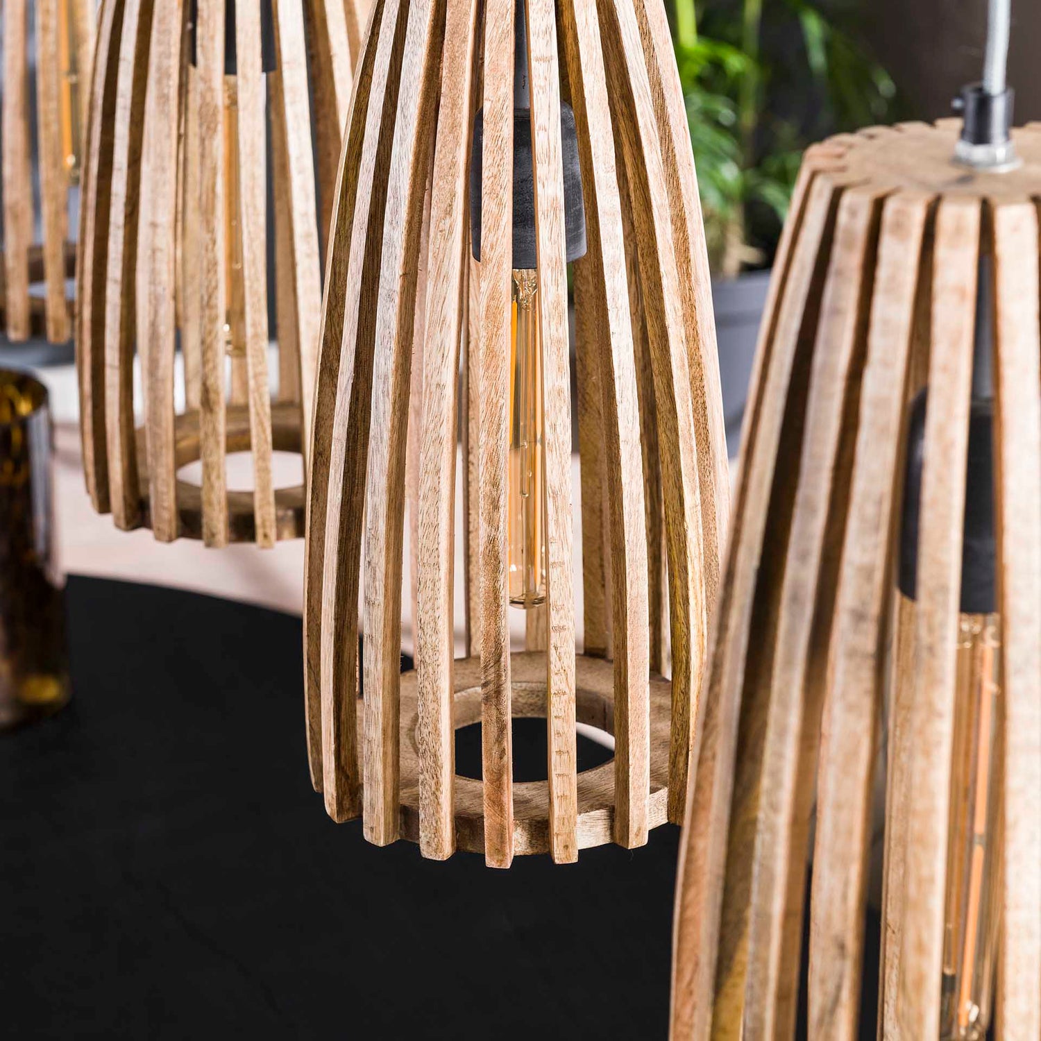 Hanglamp met 4 lamp launch - 135x18x150 cm - Naturel - Mango