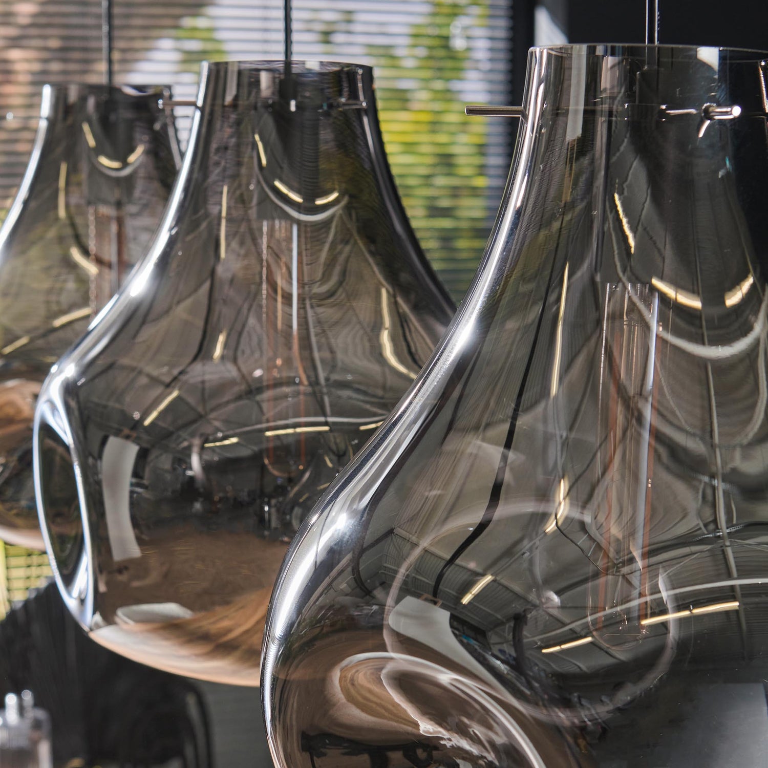 Hanglamp met 3 Lampen Dent Glass - Artic Zwart - Glas