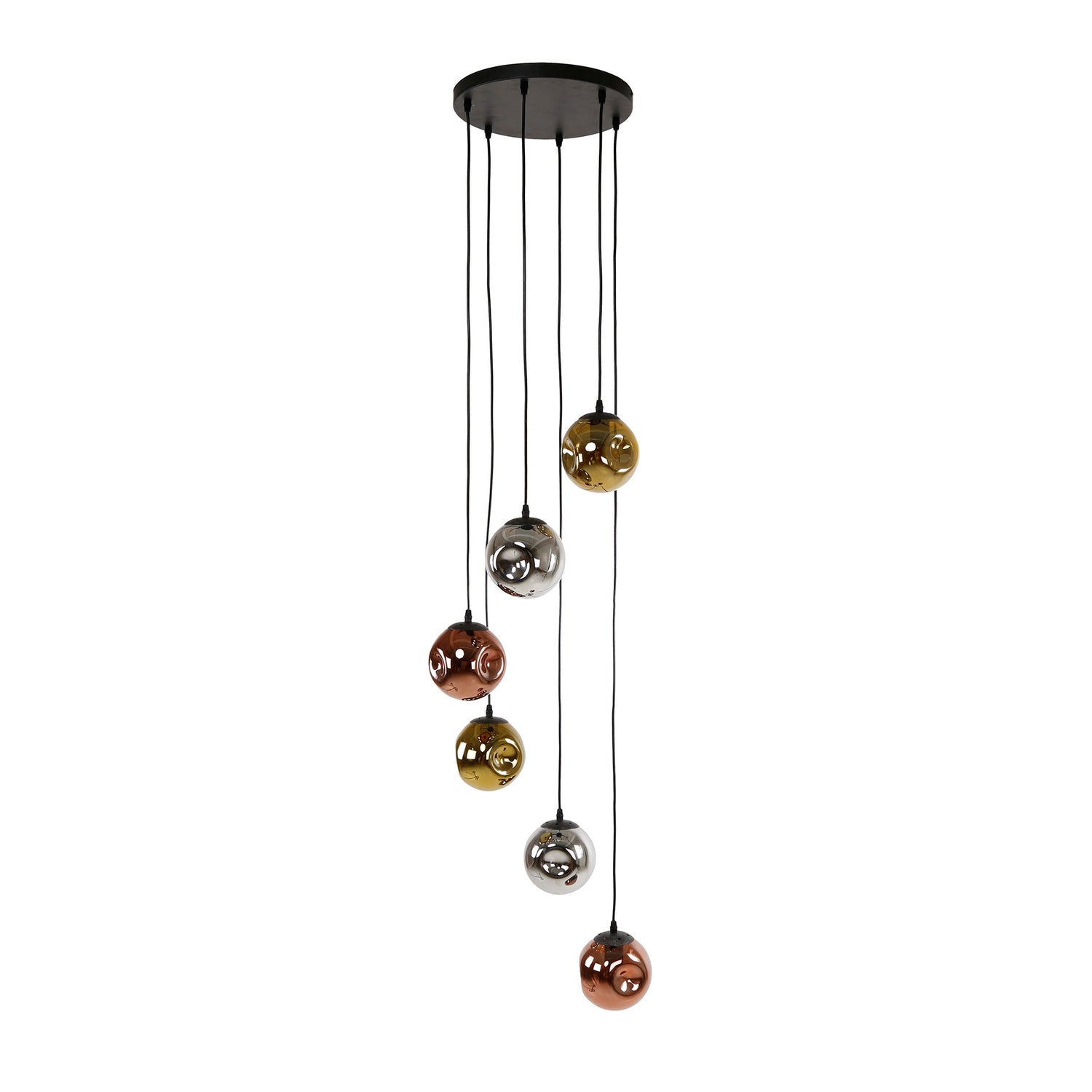 Hanglamp met 6 lampen Stellar - 50x50x180 cm - Artic Zwart