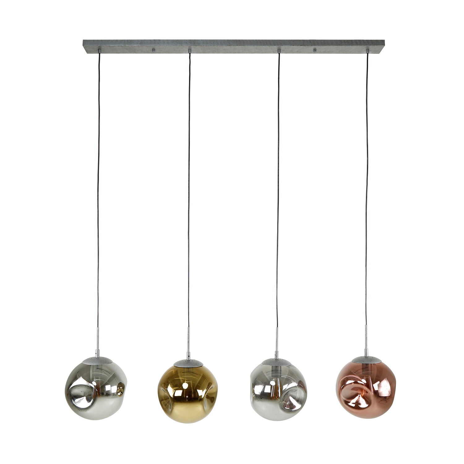 Hanglamp met 4 lampen Stellar - 130x25x150 cm - Oud Zilver