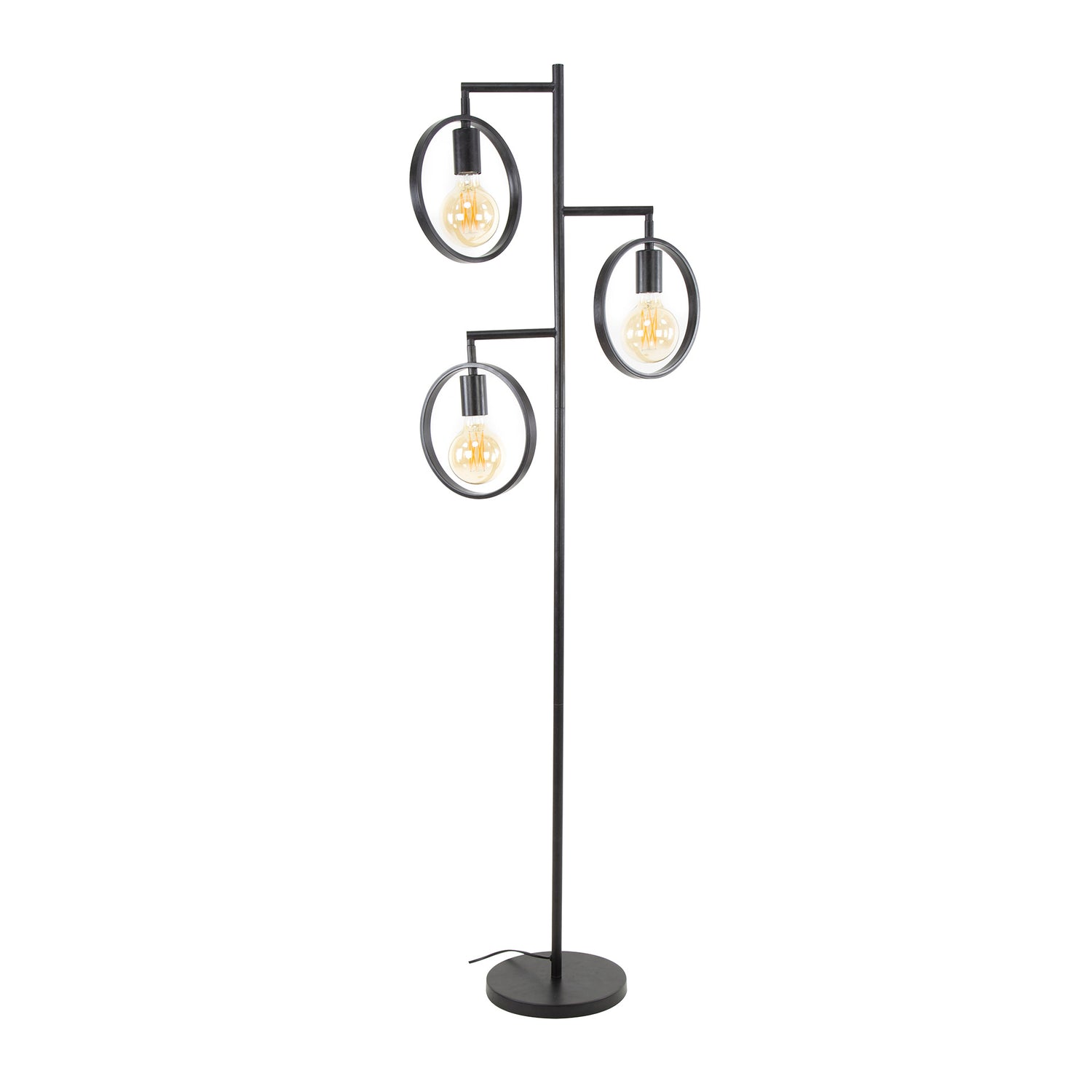Vloerlamp met 3 lampen Ring - 51x25x155 cm - Charcoal
