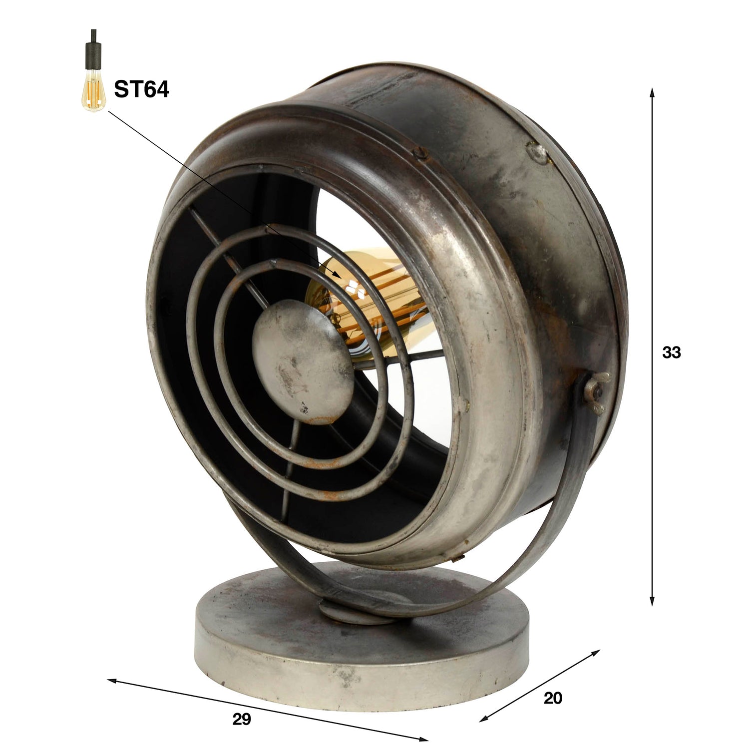 Tafellamp Beam - 29x20x33 cm - Oud Zilver
