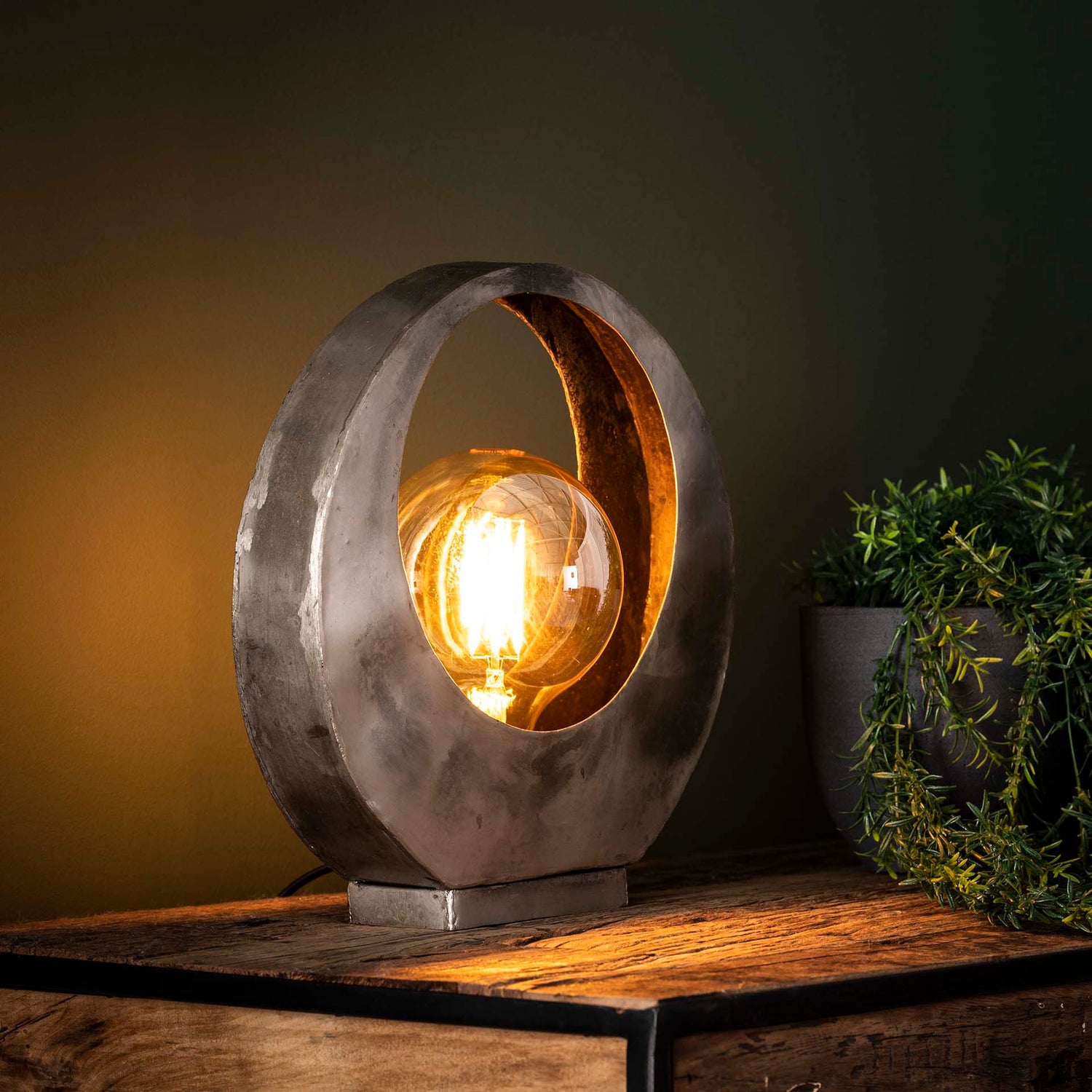 Tafellamp Full Moon - 30x13x32 cm - Oud Zilver