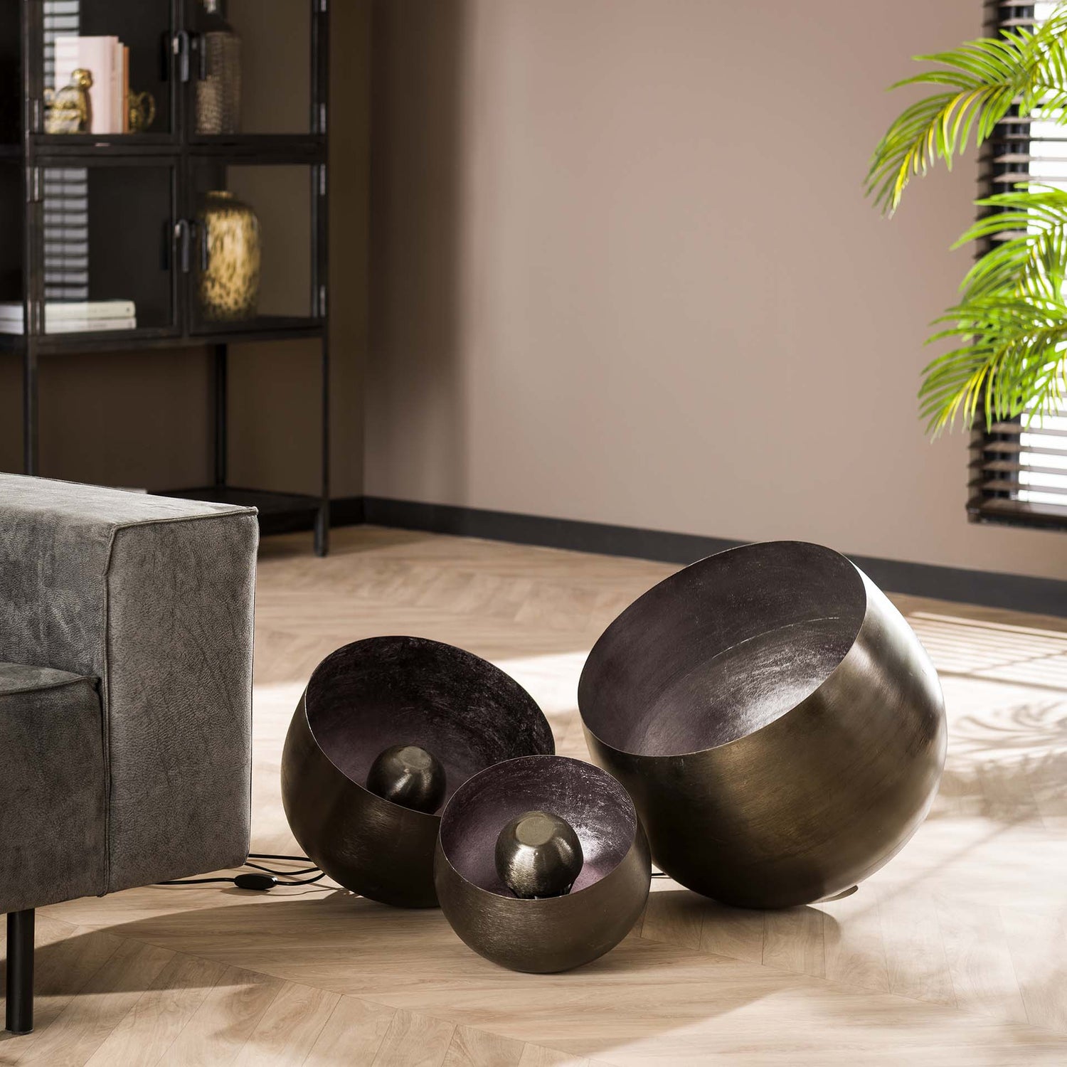 Tafellamp Basket L - 36x36x35 cm - Zwart Nikkel