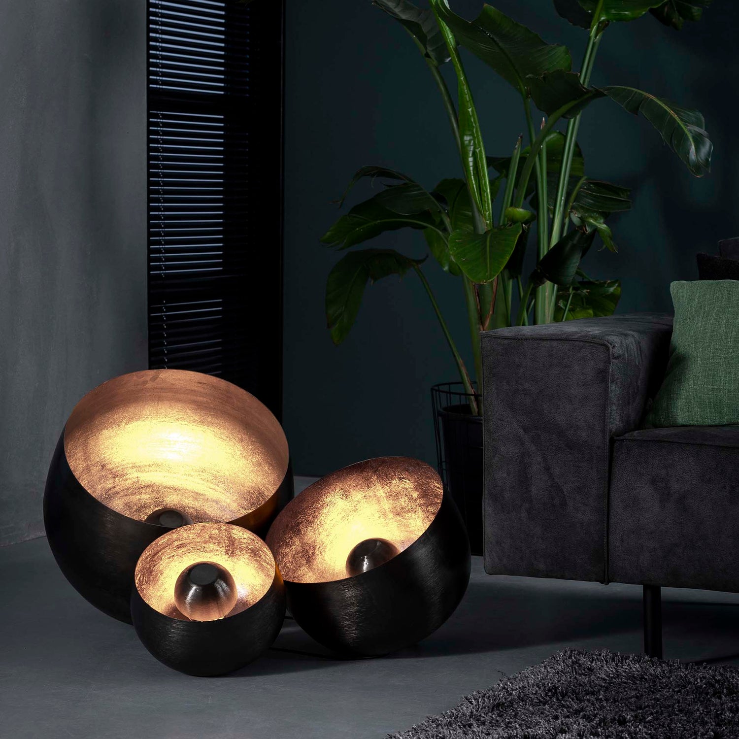 Tafellamp Basket L - 36x36x35 cm - Zwart Nikkel