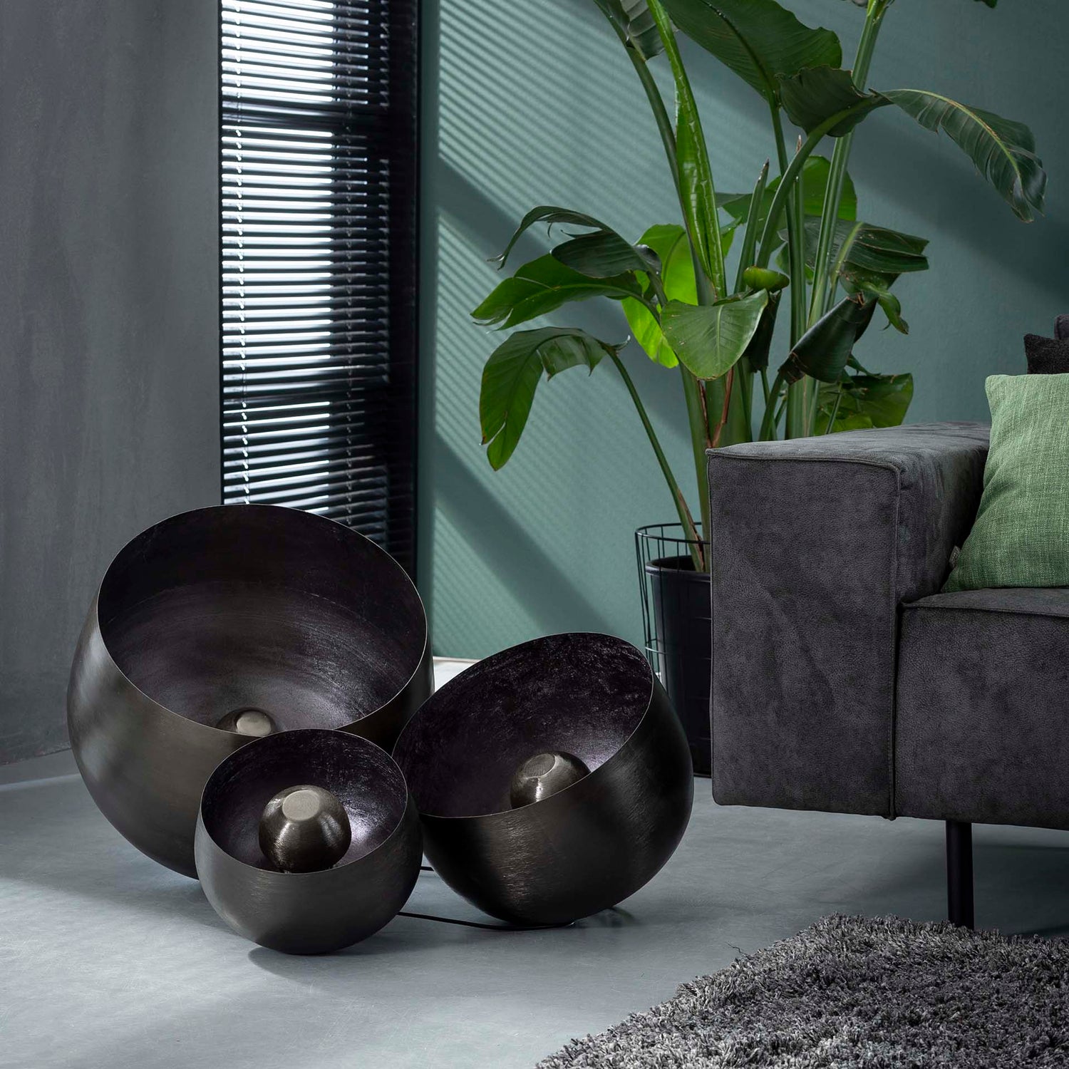 Tafellamp Basket L - 36x36x35 cm - Zwart Nikkel