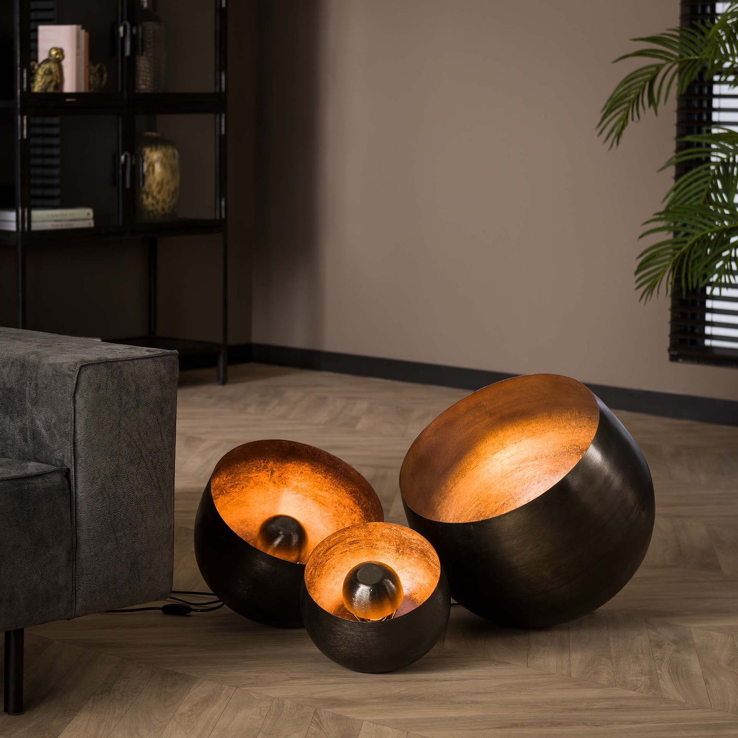 Tafellamp Ø50 Basket XL - 46x46x46 cm - Zwart Nikkel