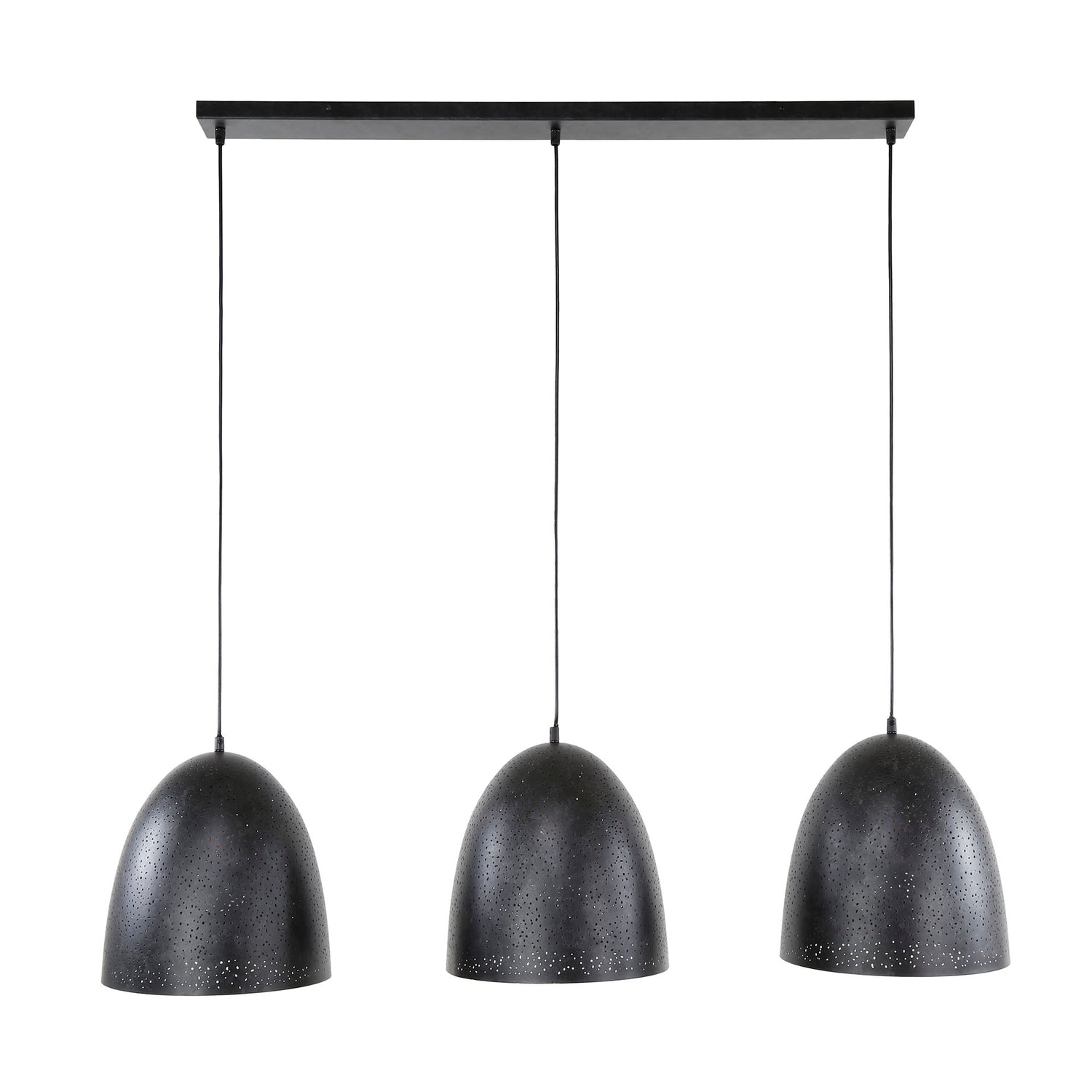 Hanglamp met 3 lampen kosmos - 120x30x150 cm - Charcoal - Glas