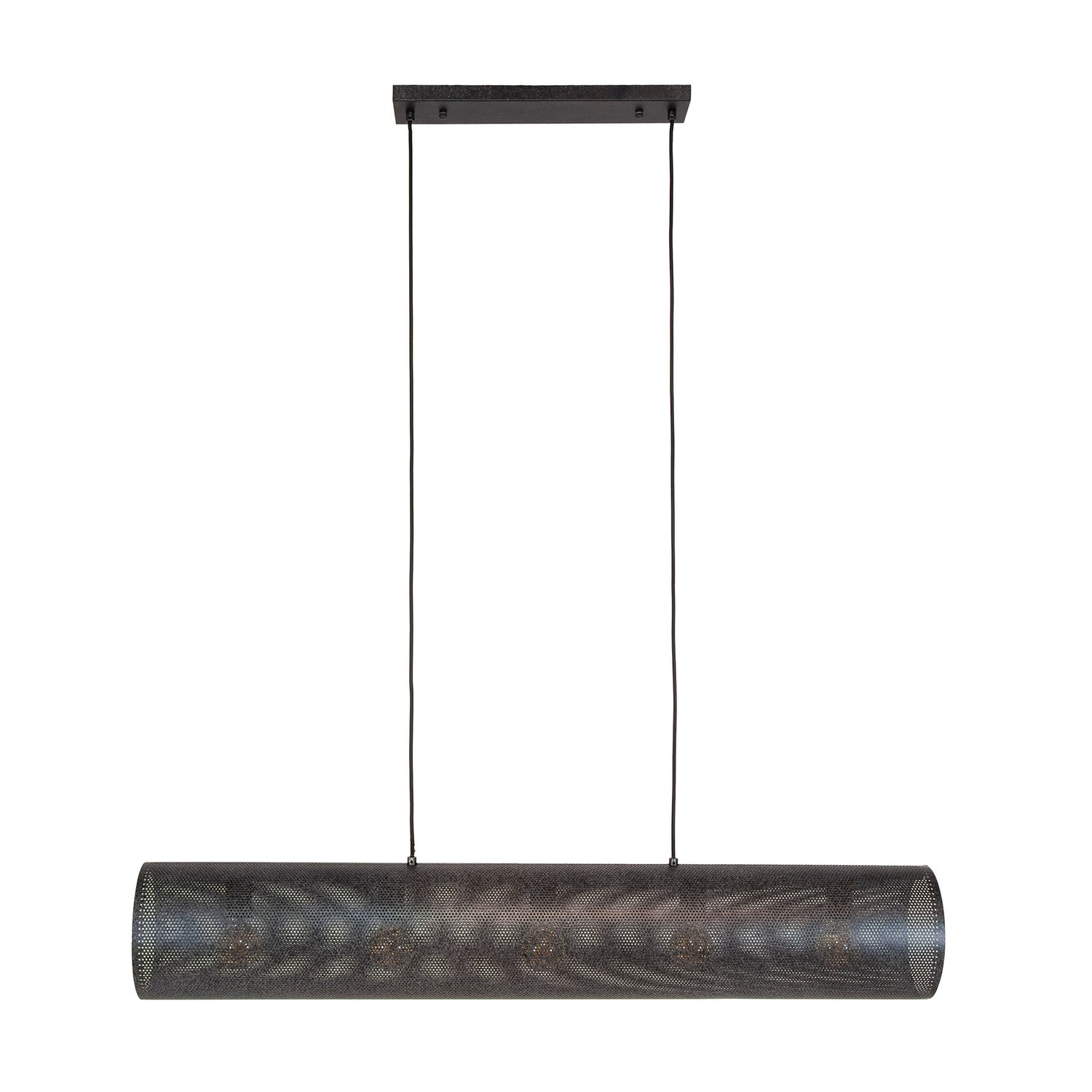 Hanglamp met 5 lampen koker mesh - 120x20x150 cm - Artic Zwart - Mesh
