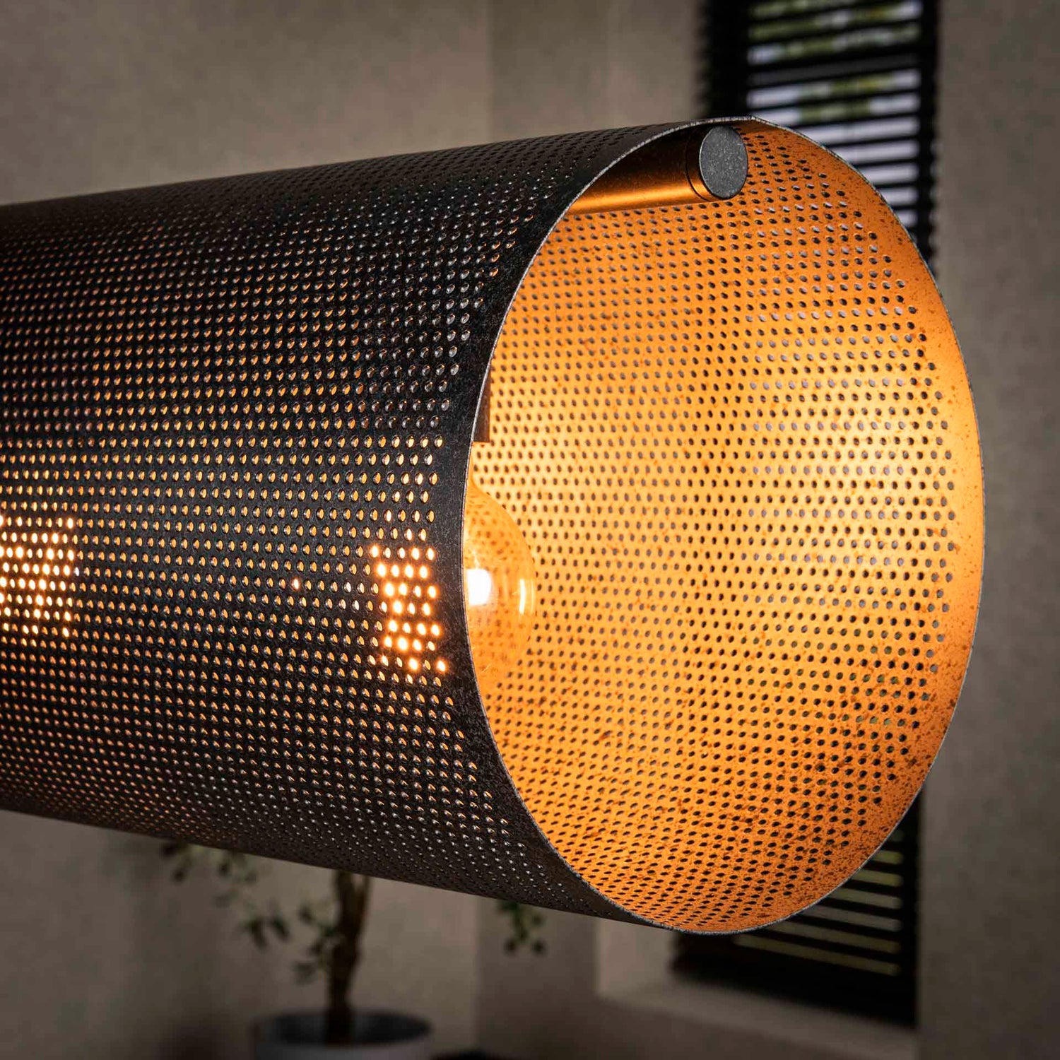 Hanglamp met 7 Lampen Koker XL Mesh - 145x20x150 cm - Artic Zwart