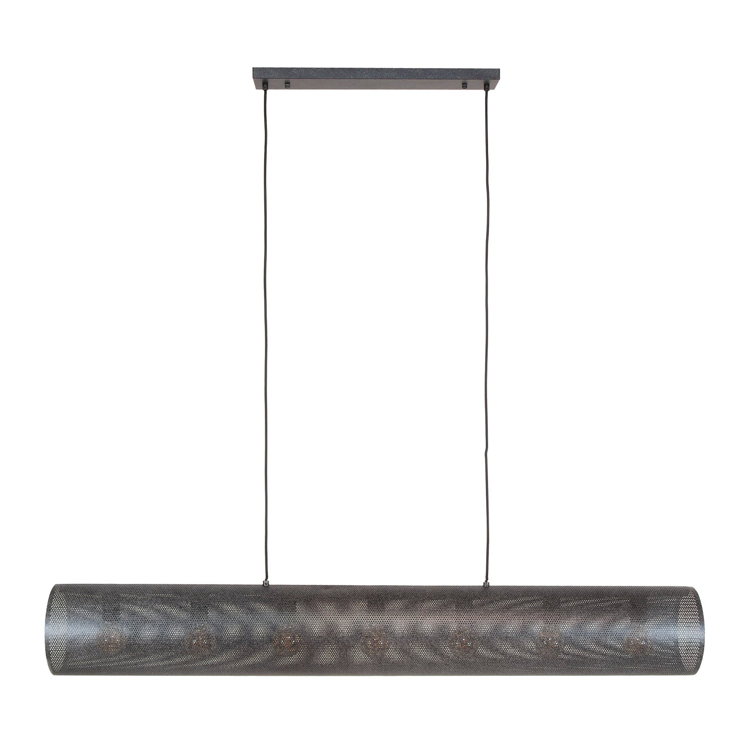 Hanglamp met 7 Lampen Koker XL Mesh - 145x20x150 cm - Artic Zwart