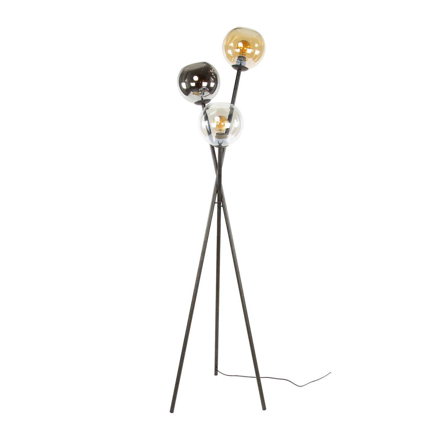 Vloerlamp Multi Globe met 3 lampen - 45x45x174 cm - Artic Zwart