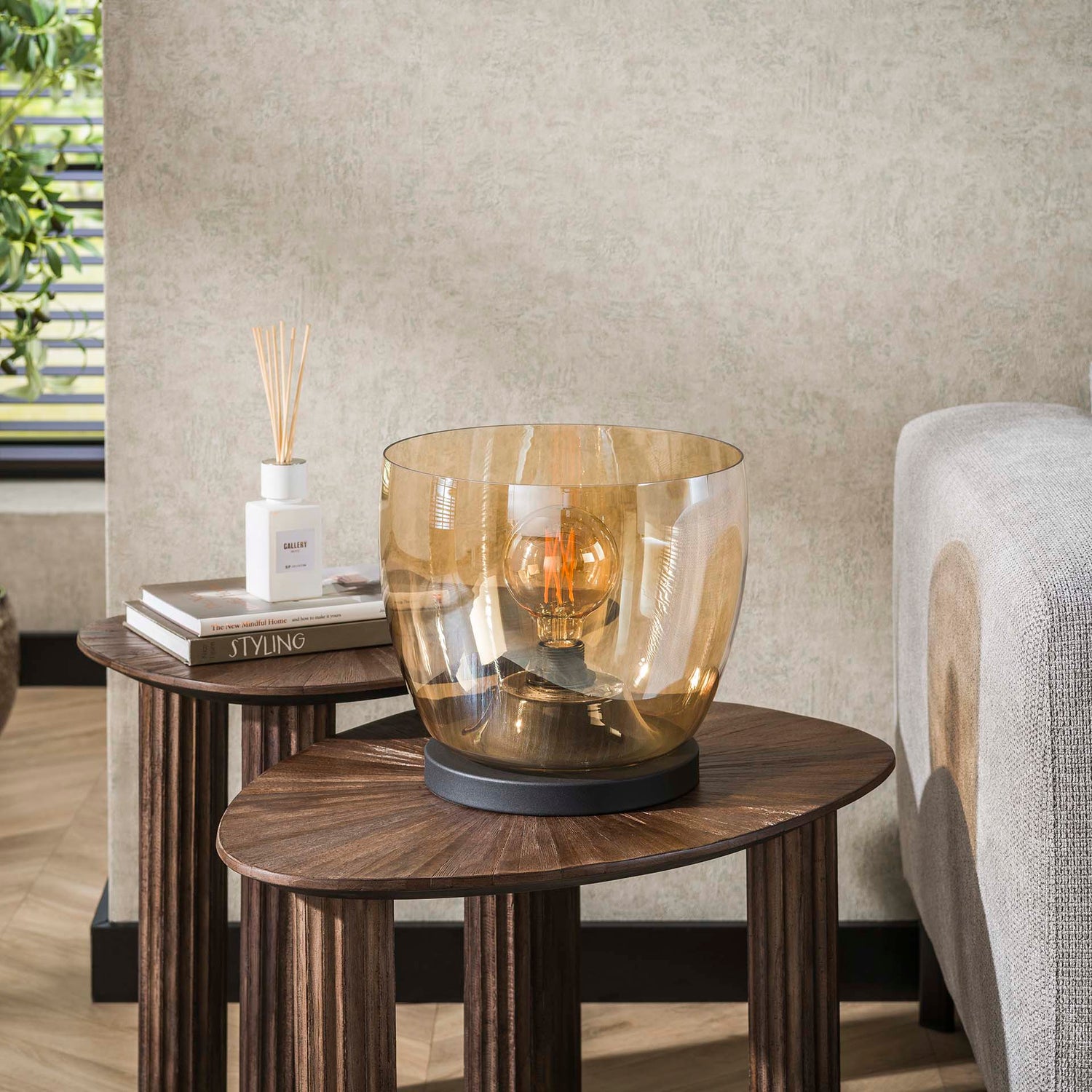 Vloerlamp UP L - 29x29x27 cm - Amber - Glas