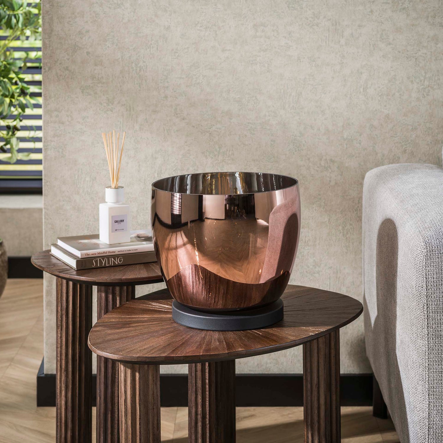 Vloerlamp UP L - 29x29x27 cm - Copper Color - Glas