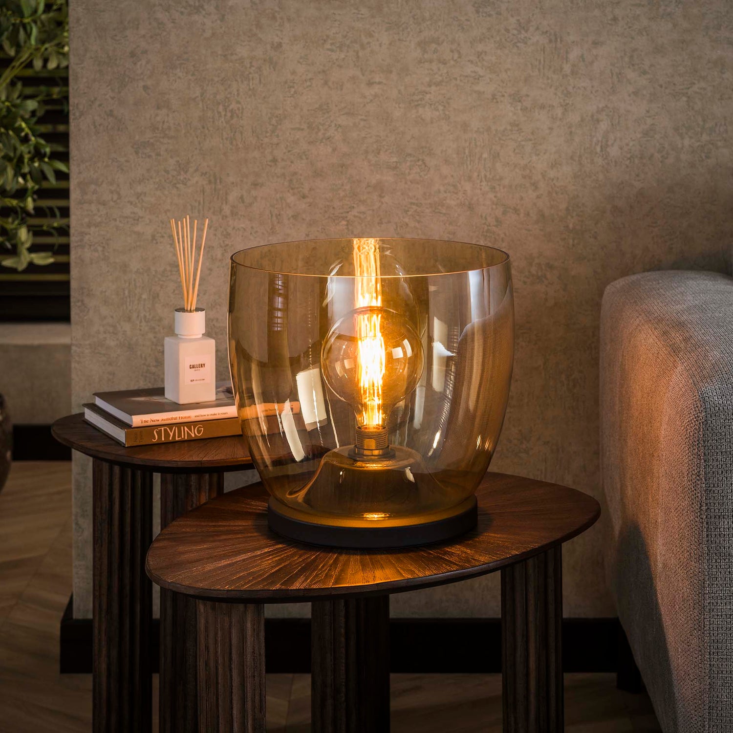 Vloerlamp UP XL - 33x33x32 cm - Amber Color - Glas