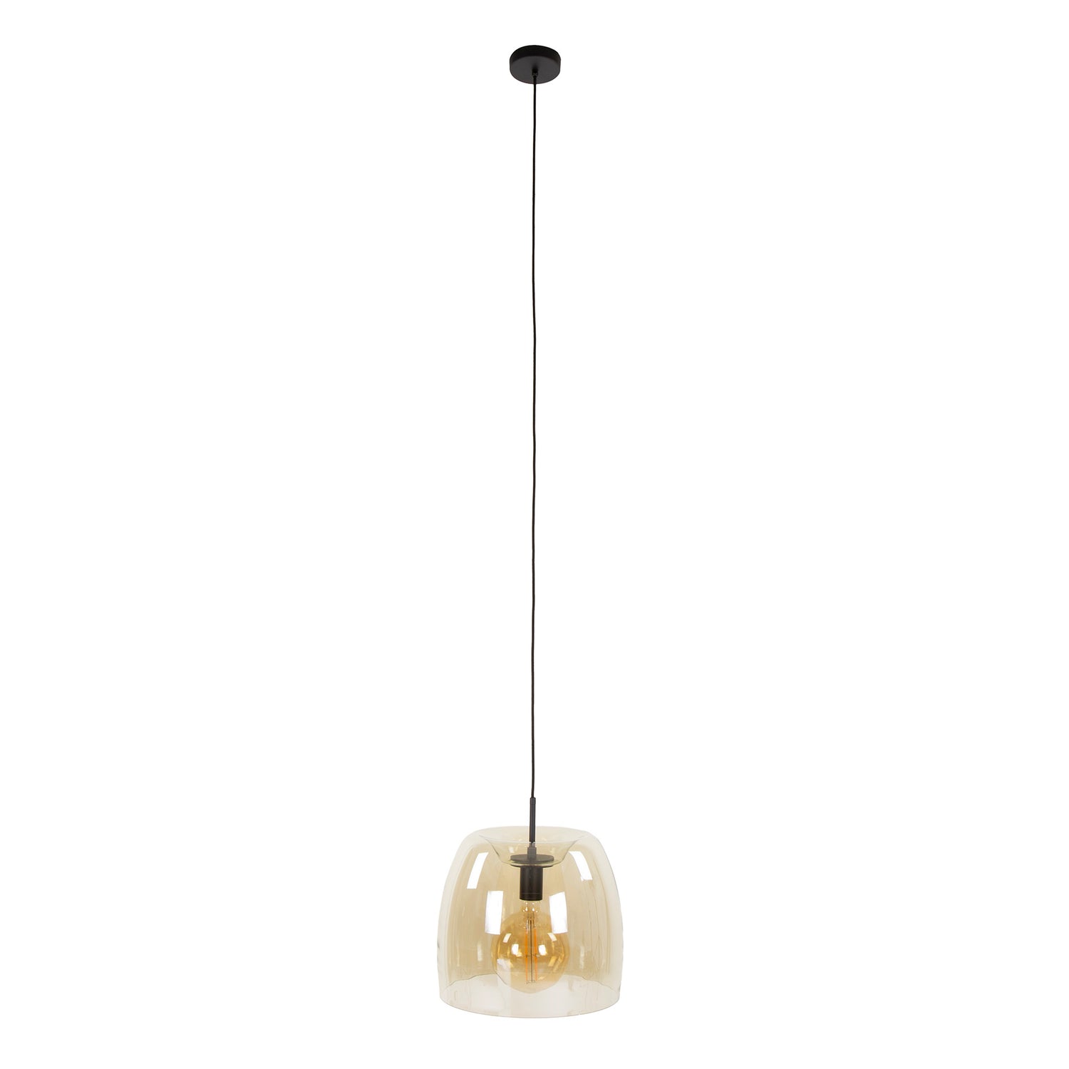 Hanglamp met 1 lamp drift glass - 35x35x150 cm - Amber - Glas