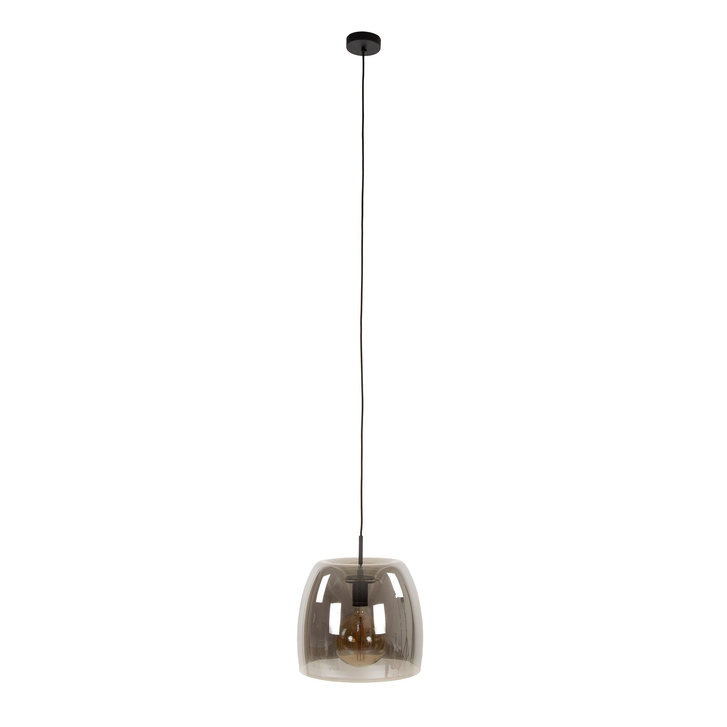 Hanglamp met 1 lamp drift glass - 35x35x150 cm - Smoke Grey - Glas