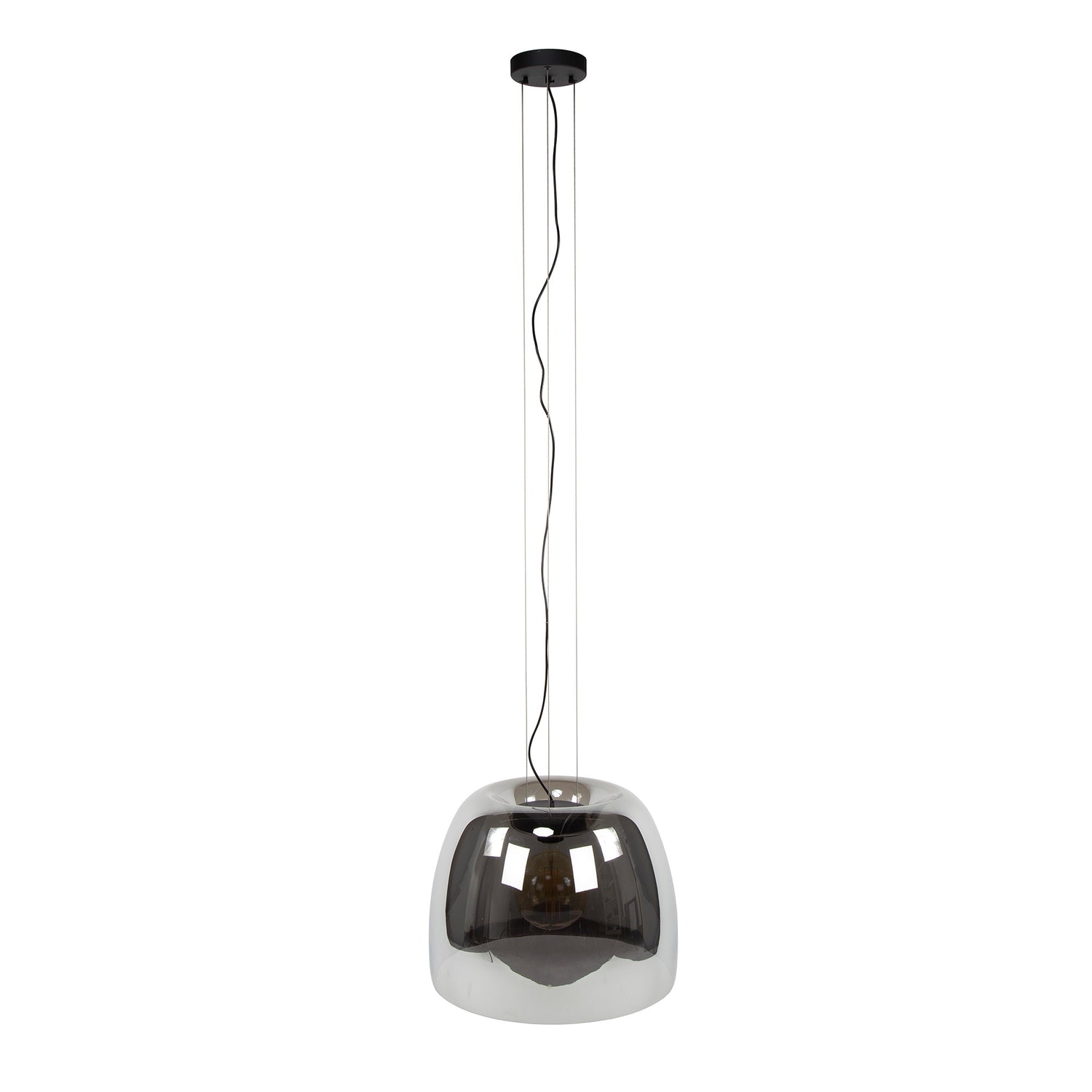 Hanglamp met 1 lamp drift XL glass - 48x48x150 cm - Smoke Grey - Glas