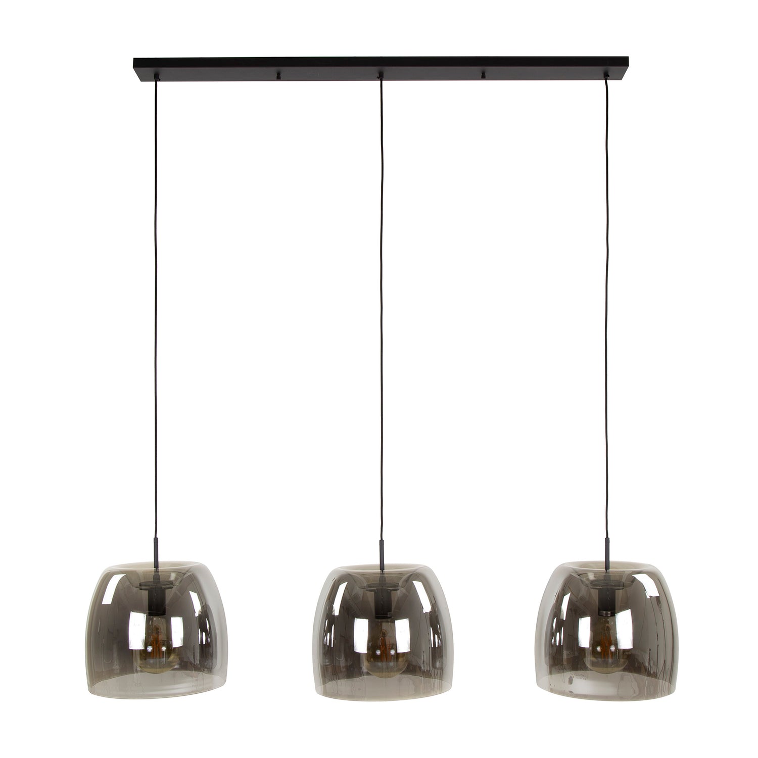Hanglamp met 3 Lampen drift glass - 145x35x150 cm - Smoke Grey - Glas