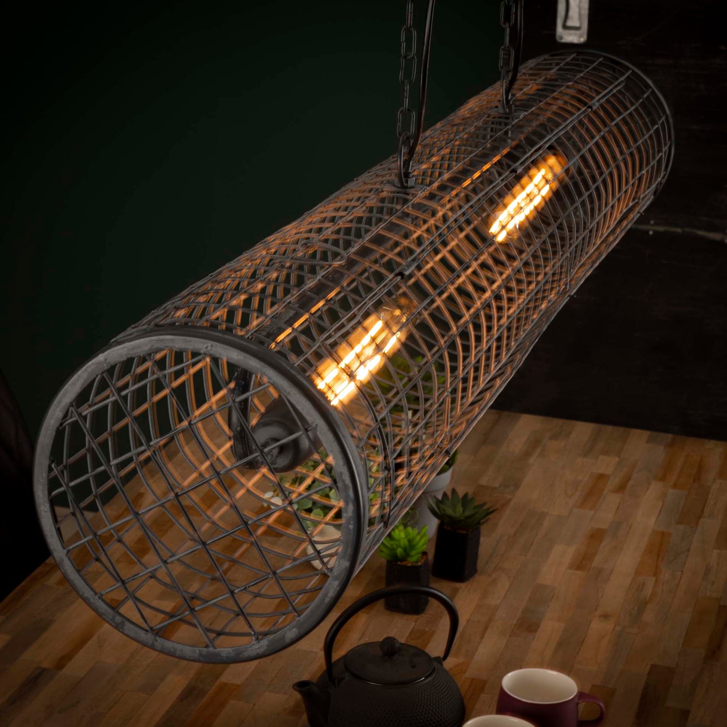 Hanglamp D20cm Cylinder Gaas - 121x20x150 cm - Slate Grey