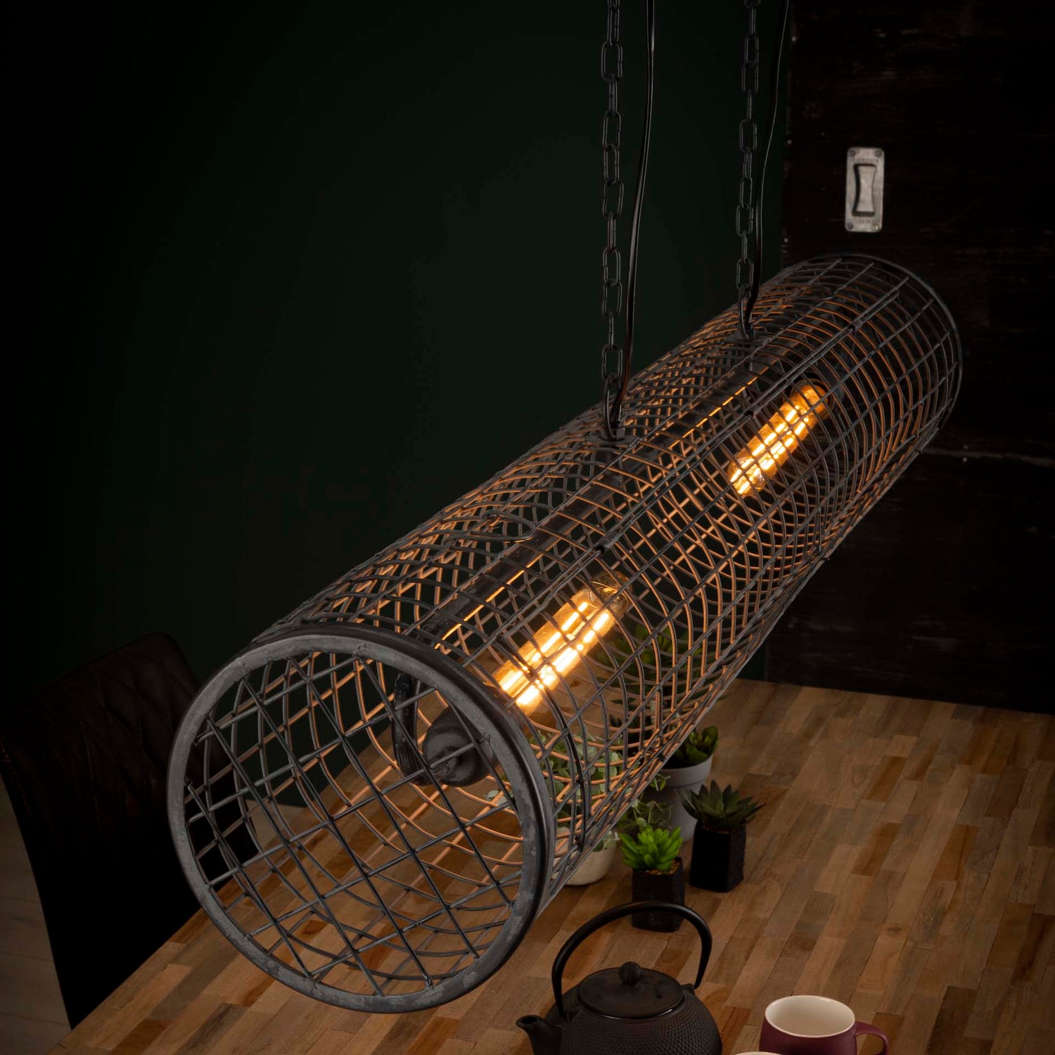 Hanglamp D20cm Cylinder Gaas - 121x20x150 cm - Slate Grey