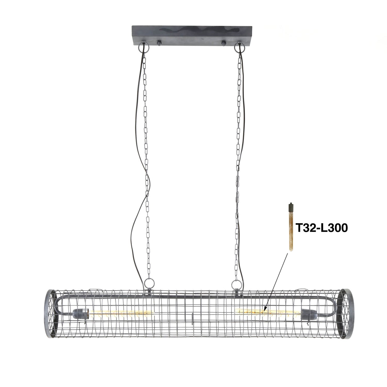 Hanglamp D20cm Cylinder Gaas - 121x20x150 cm - Slate Grey