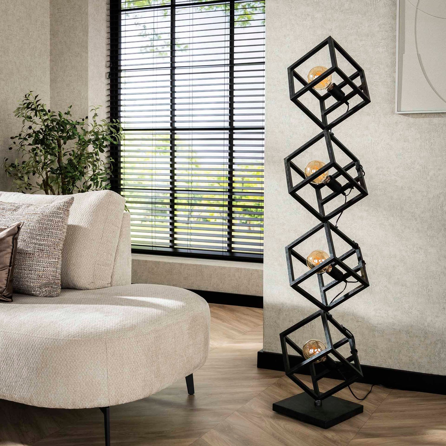 Vloerlamp 4L Kubus - 35x35x150 cm - Charcoal