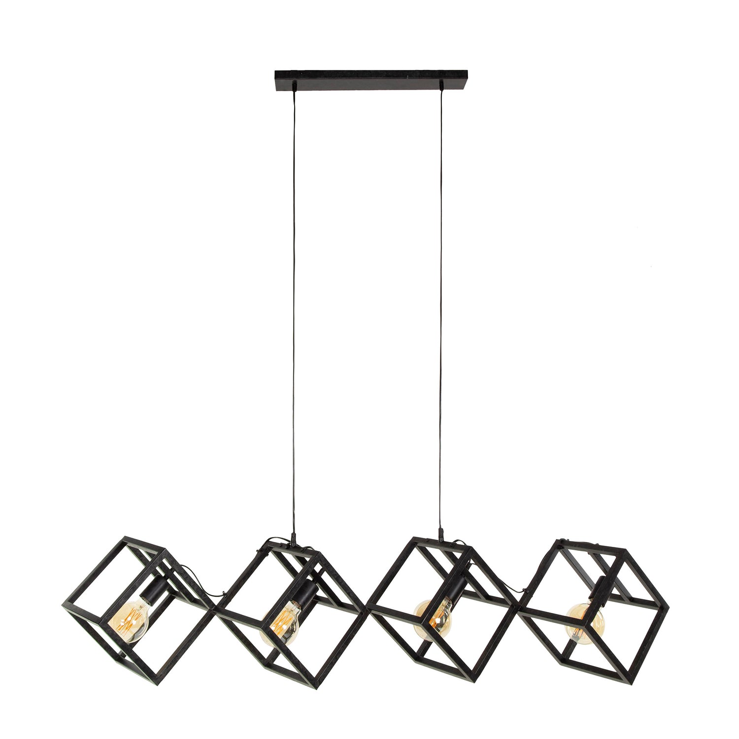 Hanglamp met 4 Lampen Kubus - 150x35x150 cm - Charcoal