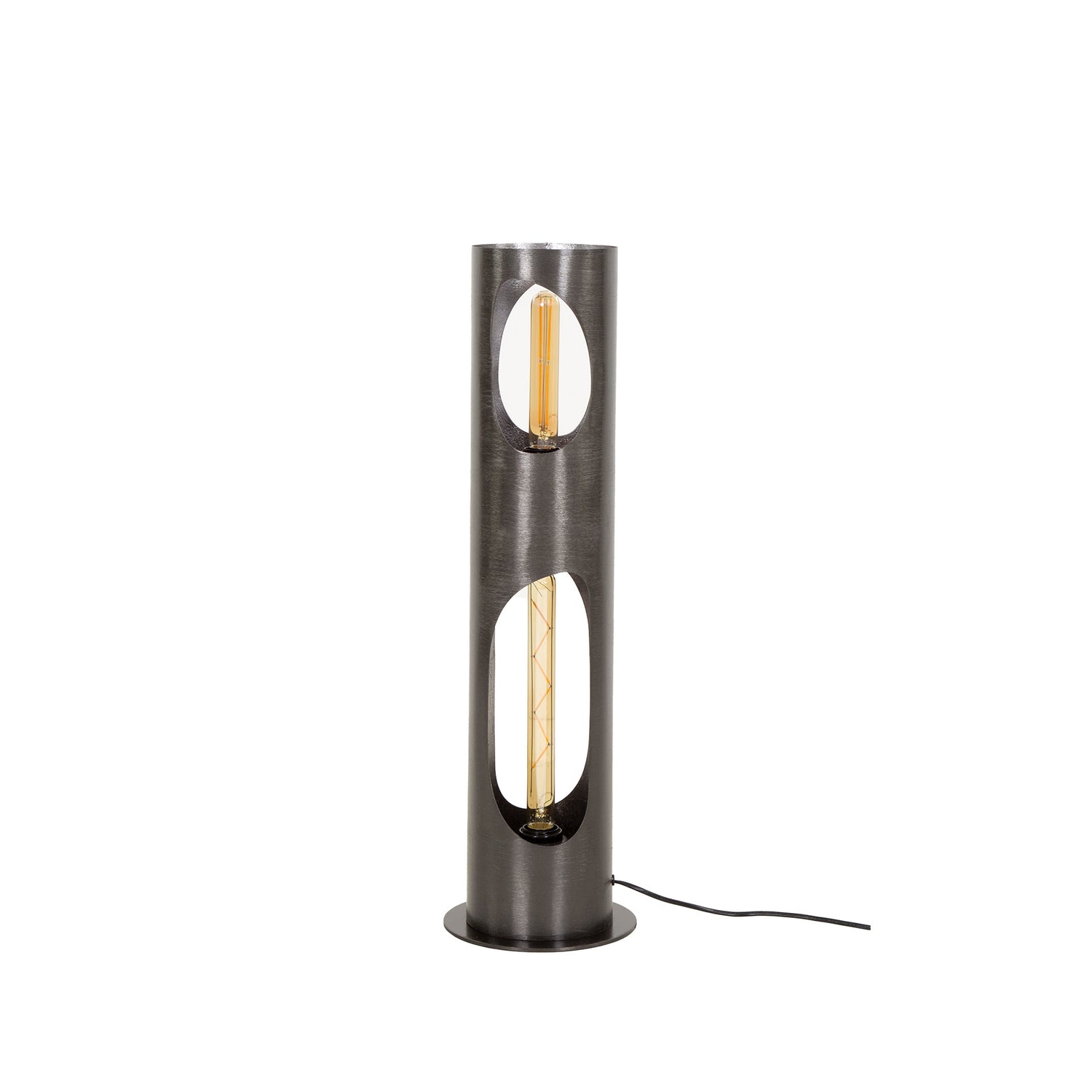Vloerlamp Ø20 Organic Cylinder - 20x20x71 cm - Zwart Nikkel