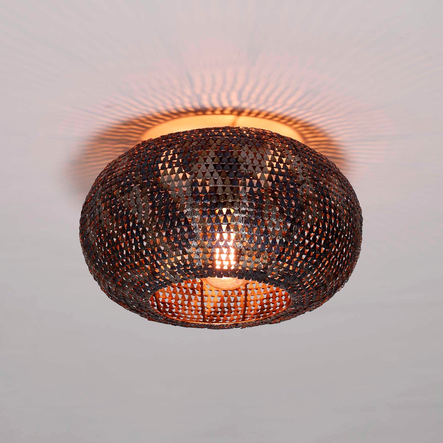 Plafondlamp Ø40 Armor - 40x40x20 cm - Zwart Bruin