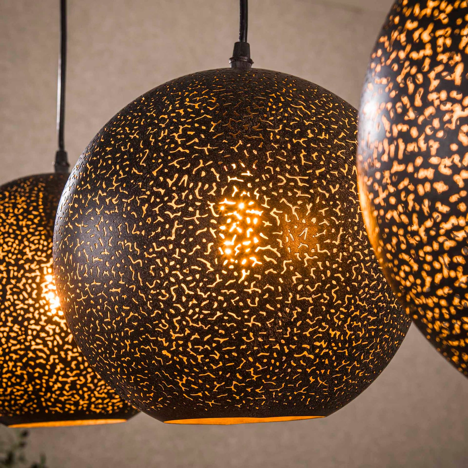 Hanglamp met 4 lampen zip - 135x25x150 cm - Artic Zwart