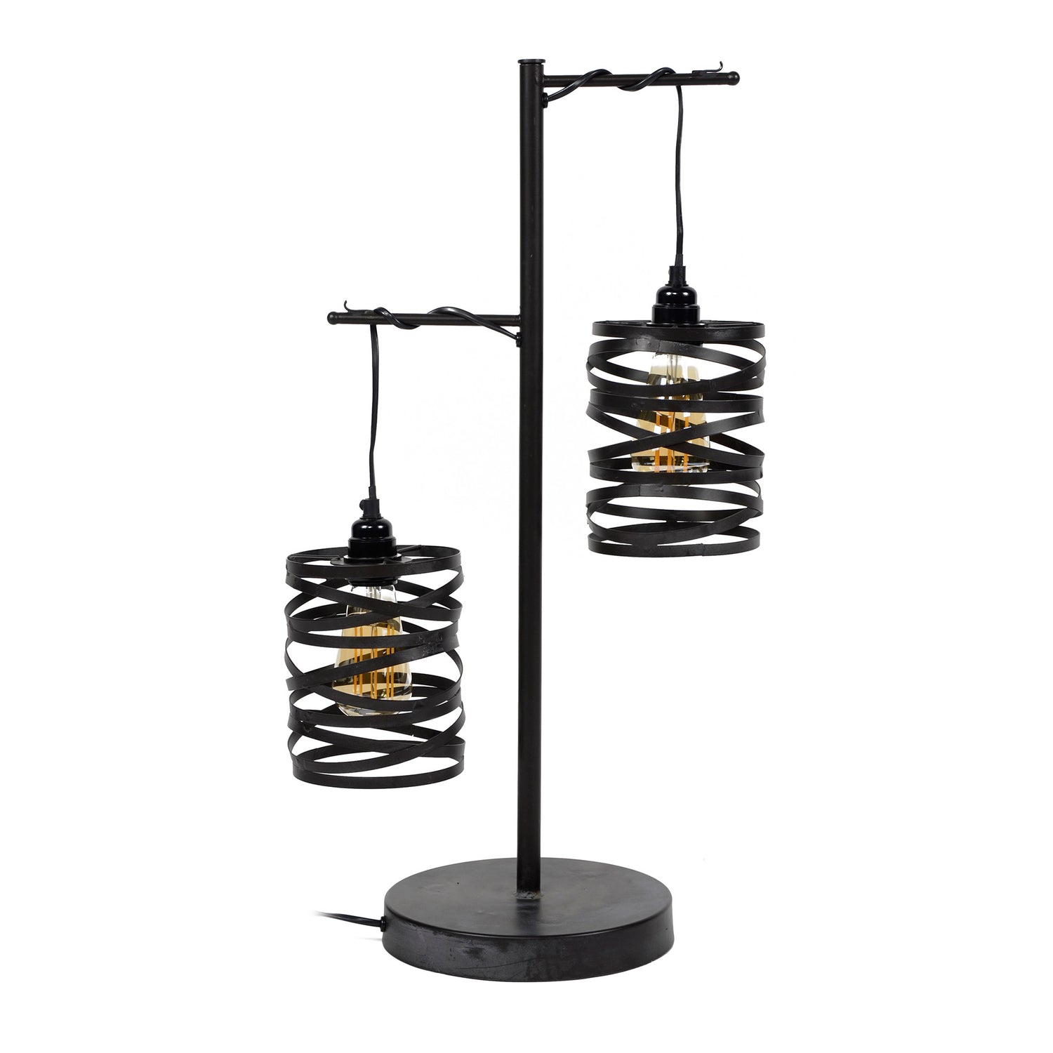 Tafellamp met 2 lamp spindle - 37x23x70 cm - Slate Grey