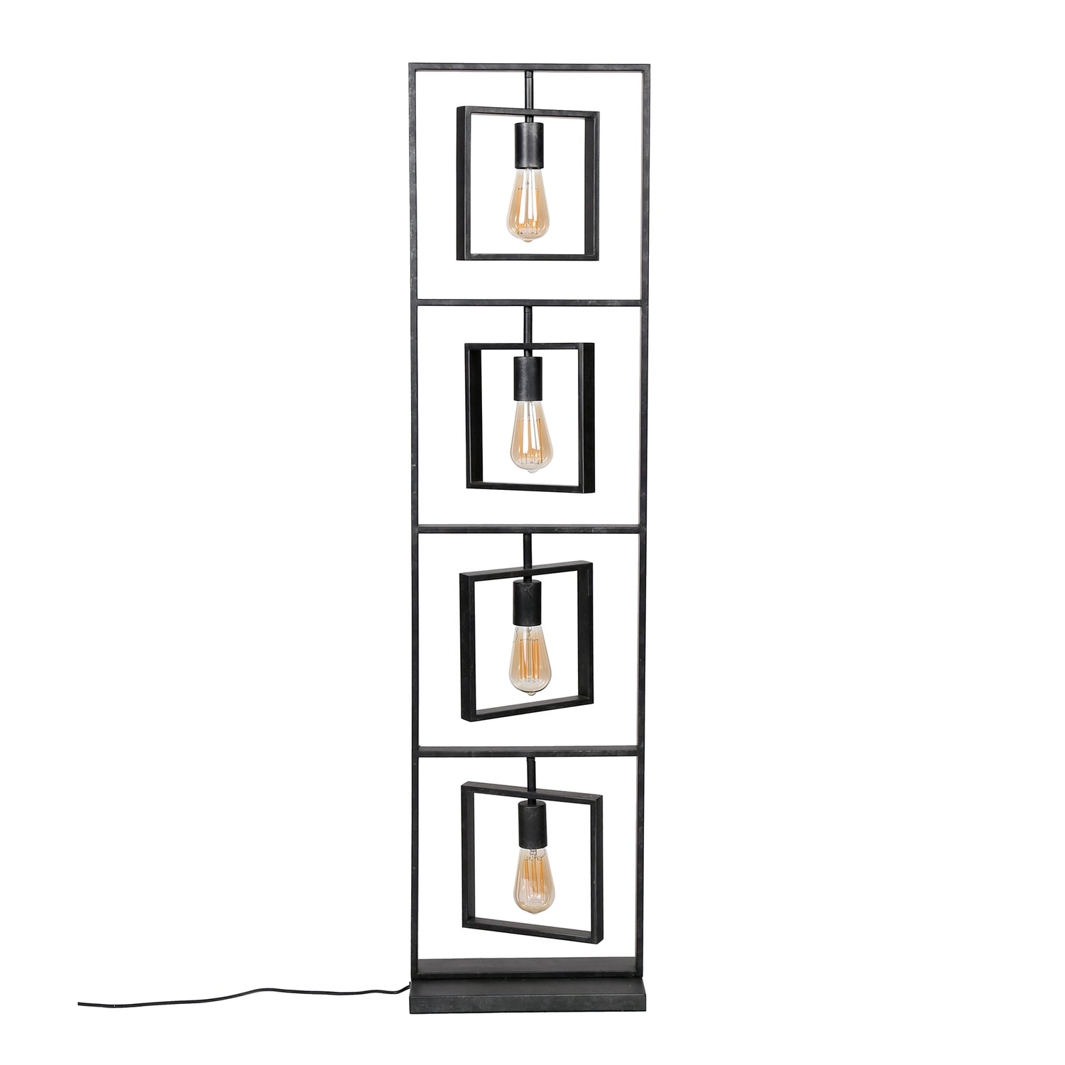 Vloerlamp met 4 Lampen Turn Square - 35x22x140 cm - Charcoal