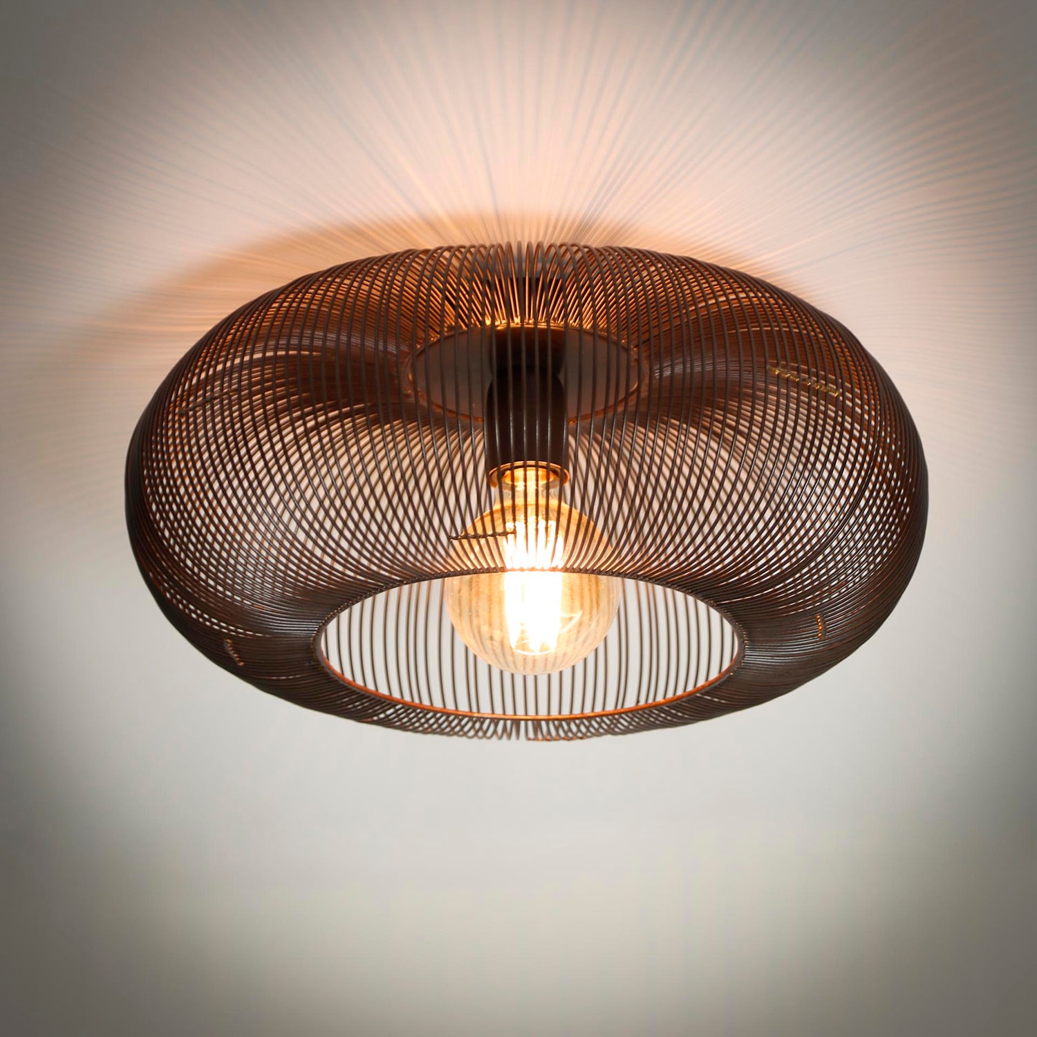 Plafondlamp Ø43 Copper Twist - 43x43x20 cm - Zwart Nikkel