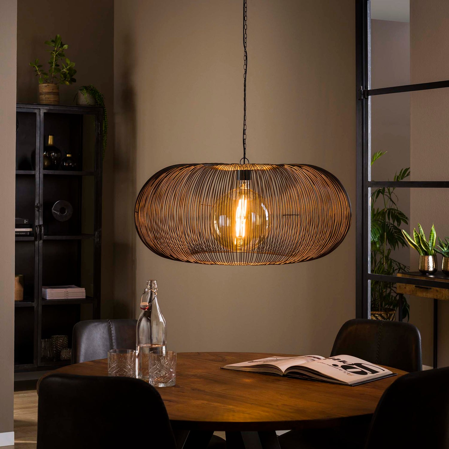 Hanglamp Ø70 Copper Twist - 70x70x150 cm - Zwart Nikkel