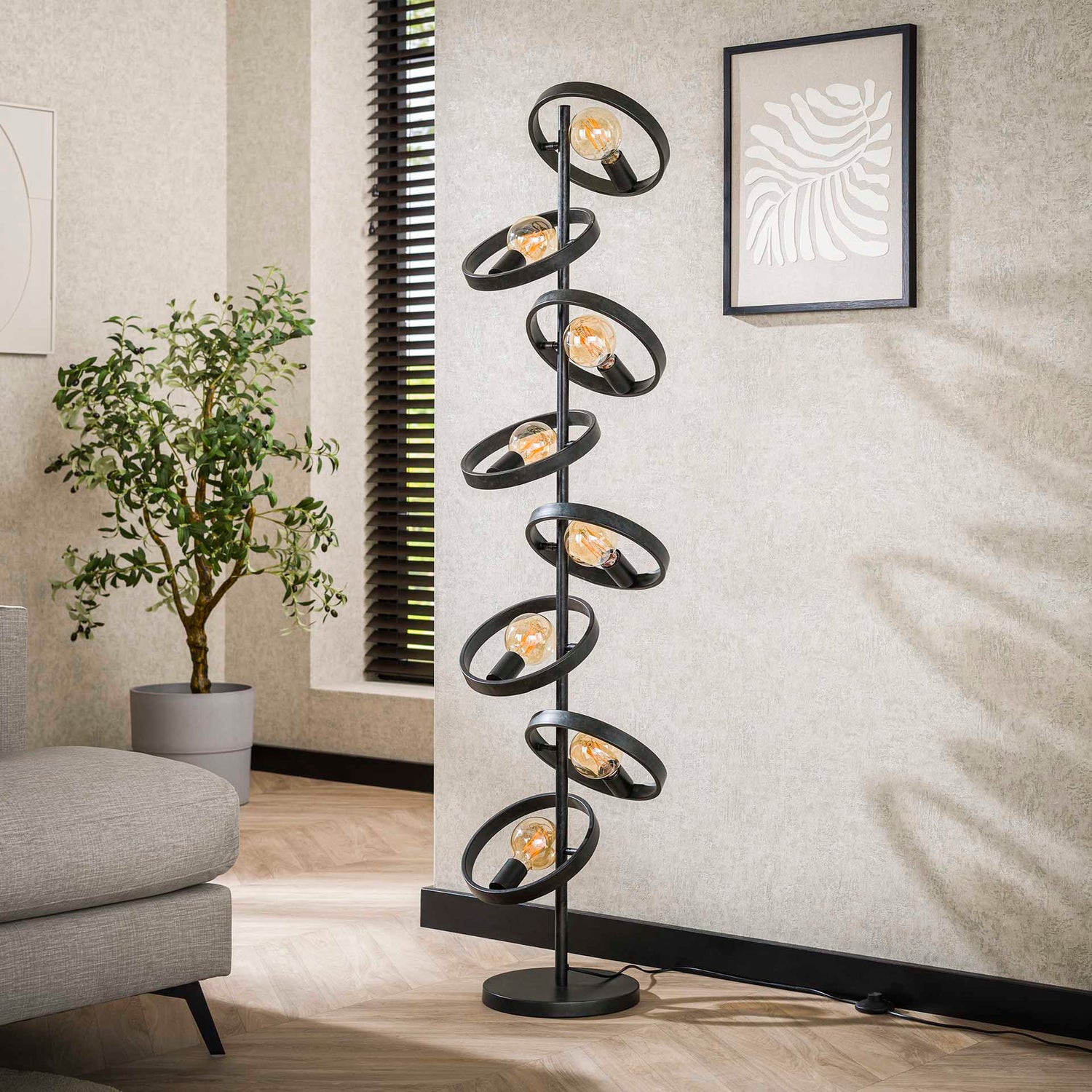 Vloerlamp 8L Hover - 42x26x160 cm - Charcoal