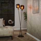 Vloerlamp Bronza 2-Lichts - 46x30x167 cm - Sienna Bruin
