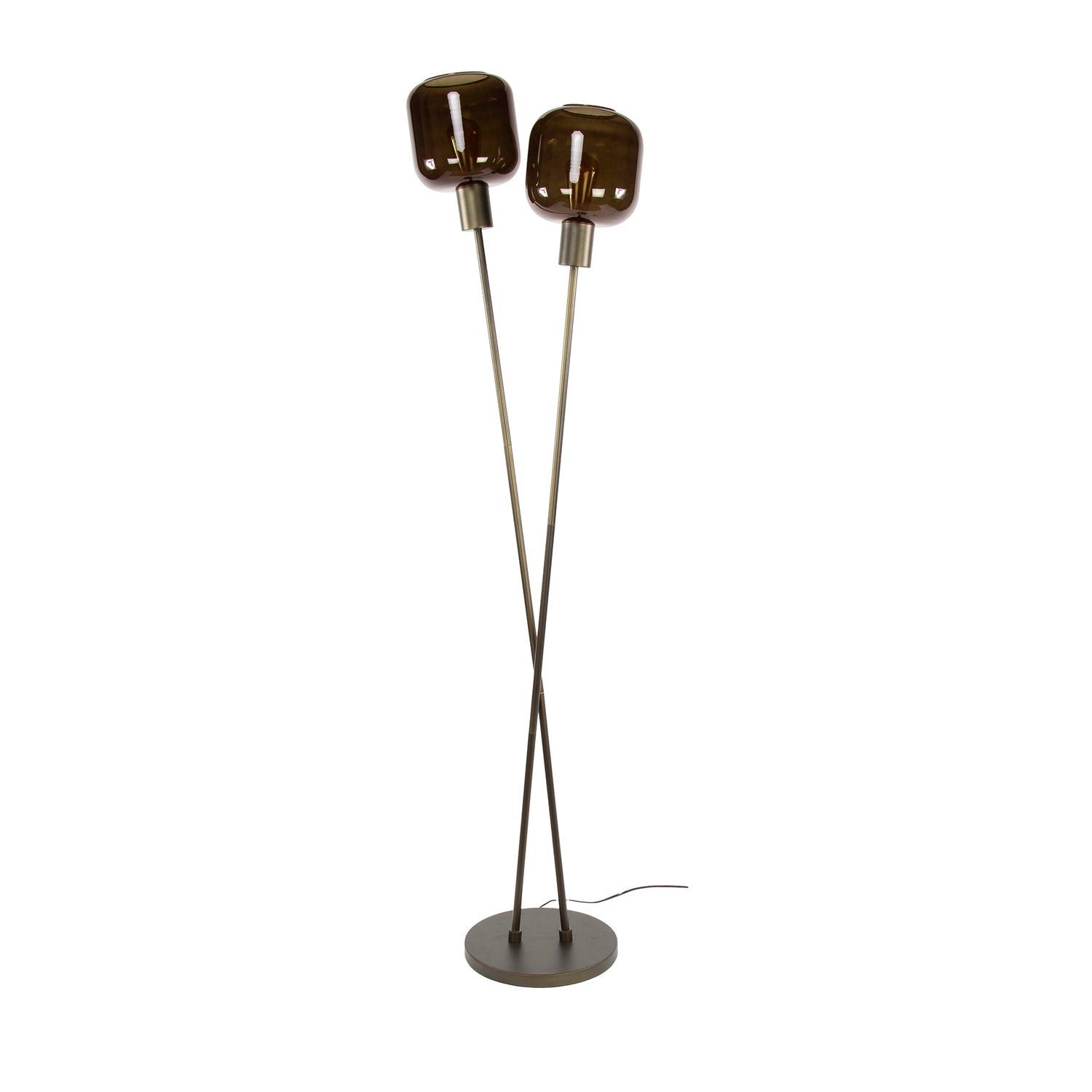 Vloerlamp Bronza 2-Lichts - 46x30x167 cm - Sienna Bruin