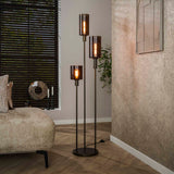 Vloerlamp Sepiora getrapt met 3 lampen - 33x33x165 cm - Sienna Bruin