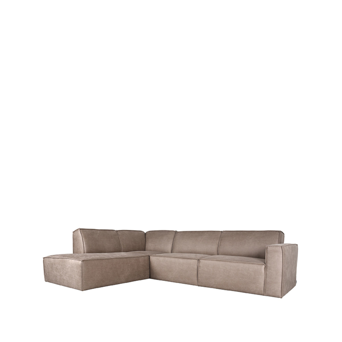 LABEL51 Bank Kay - Taupe - Microfiber - Ottomane + 2,5-Zits