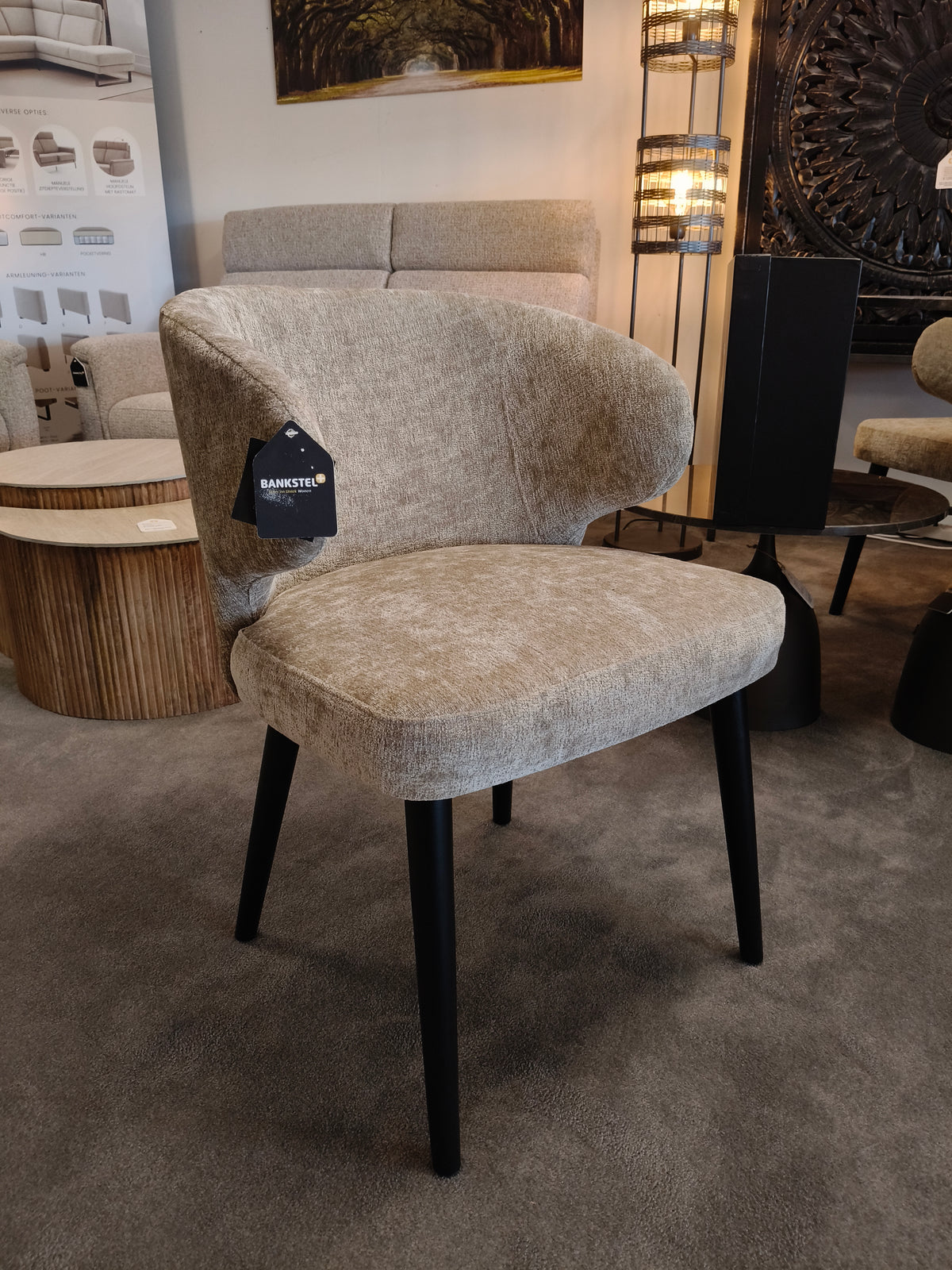 PTMD - Eetkamerstoel Fiori - Cream 6051