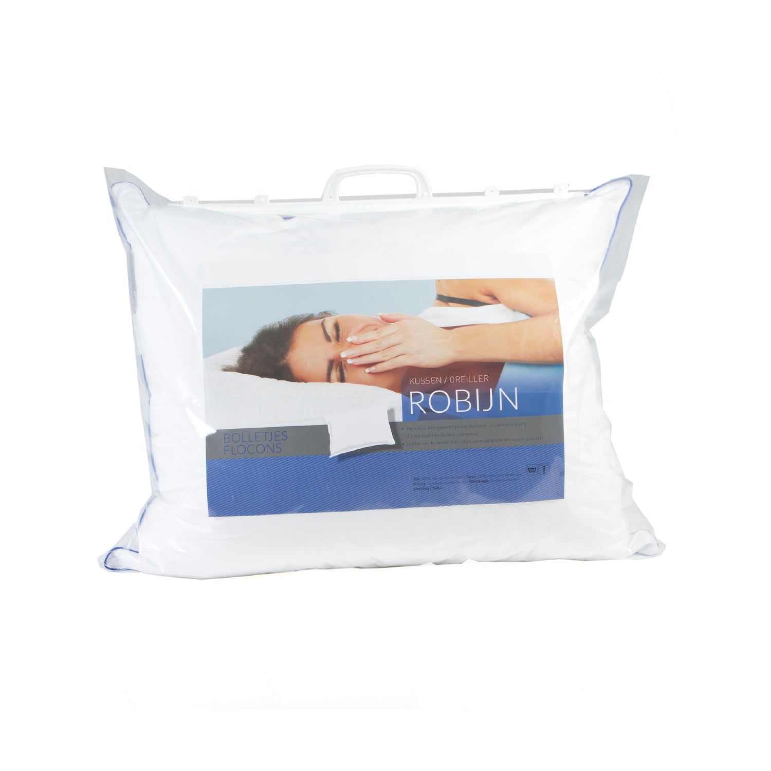 Robijn Blauw Hoofdkussen – 60 x 70 cm – Bolletjes