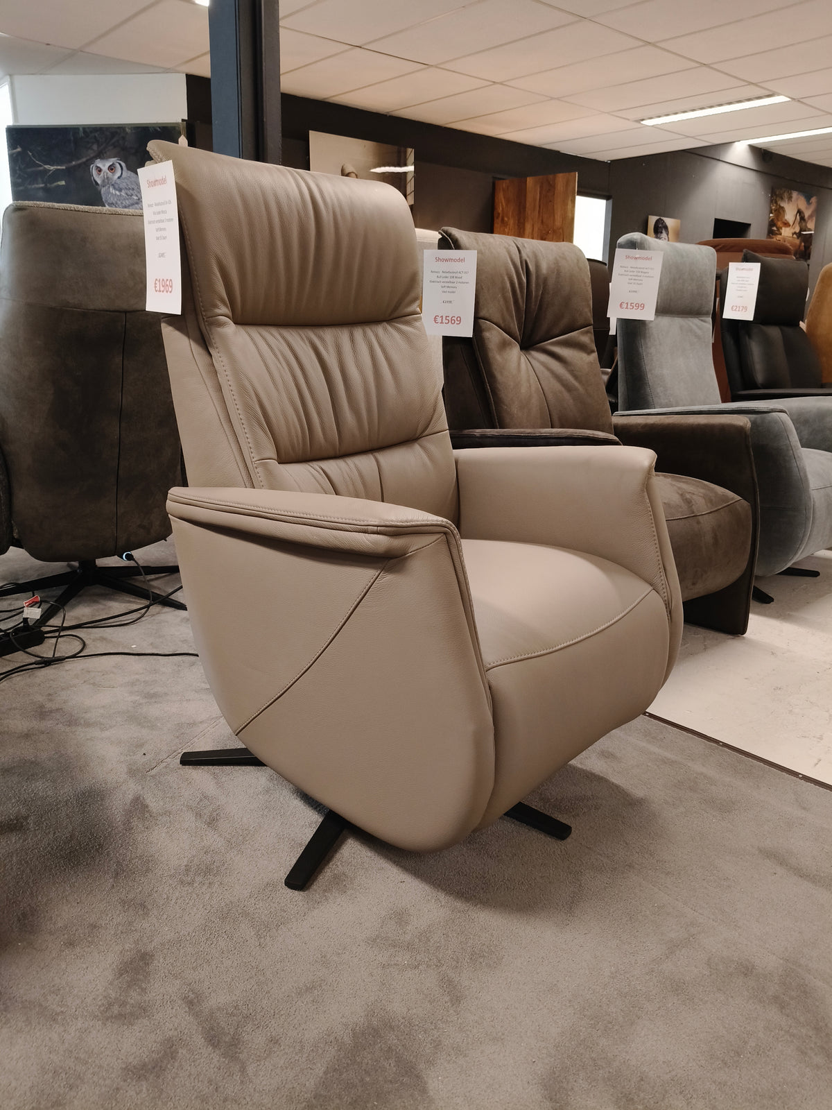 Releazz Relaxfauteuil EA-326 - Vito Leder Mocca - Elektrisch 2 motoren