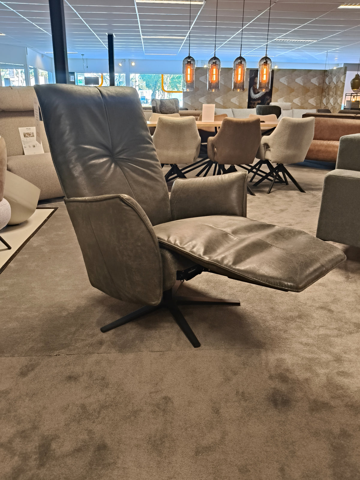 Het Anker - Relaxfauteuil Pacha - Afrika leder Darkgreen - Elektrisch + Accu