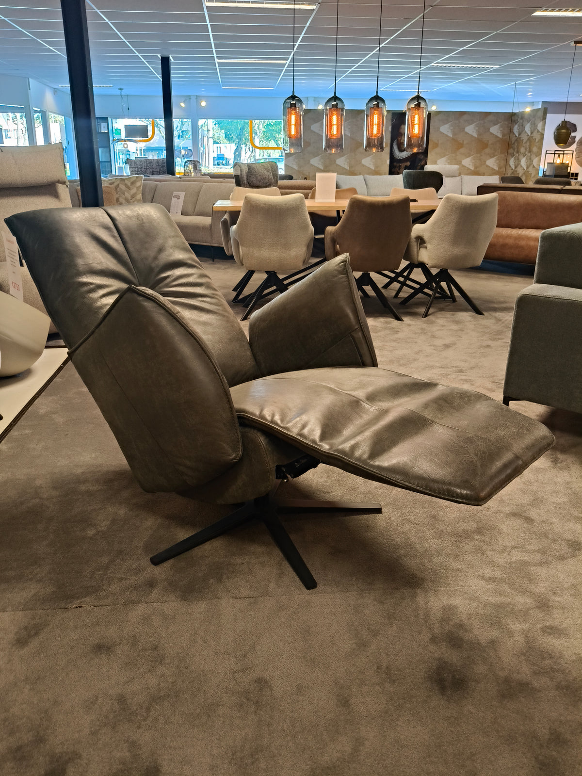 Het Anker - Relaxfauteuil Pacha - Afrika leder Darkgreen - Elektrisch + Accu